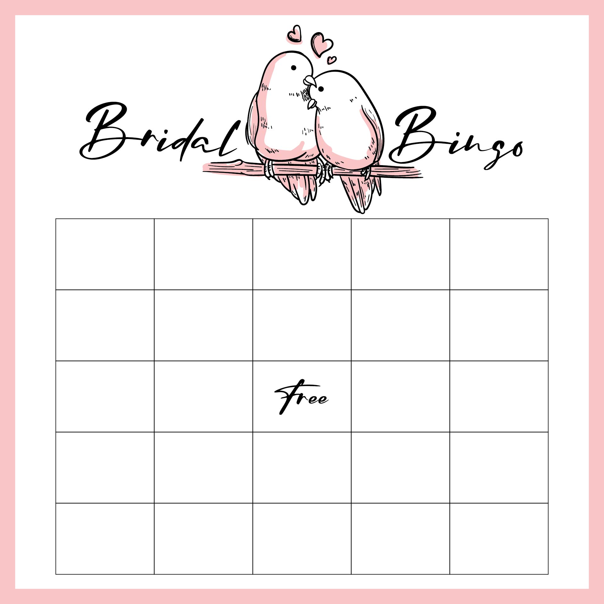 23 Best Free Printable Bingo Template - printablee.com With Regard To Blank Bridal Shower Bingo Template