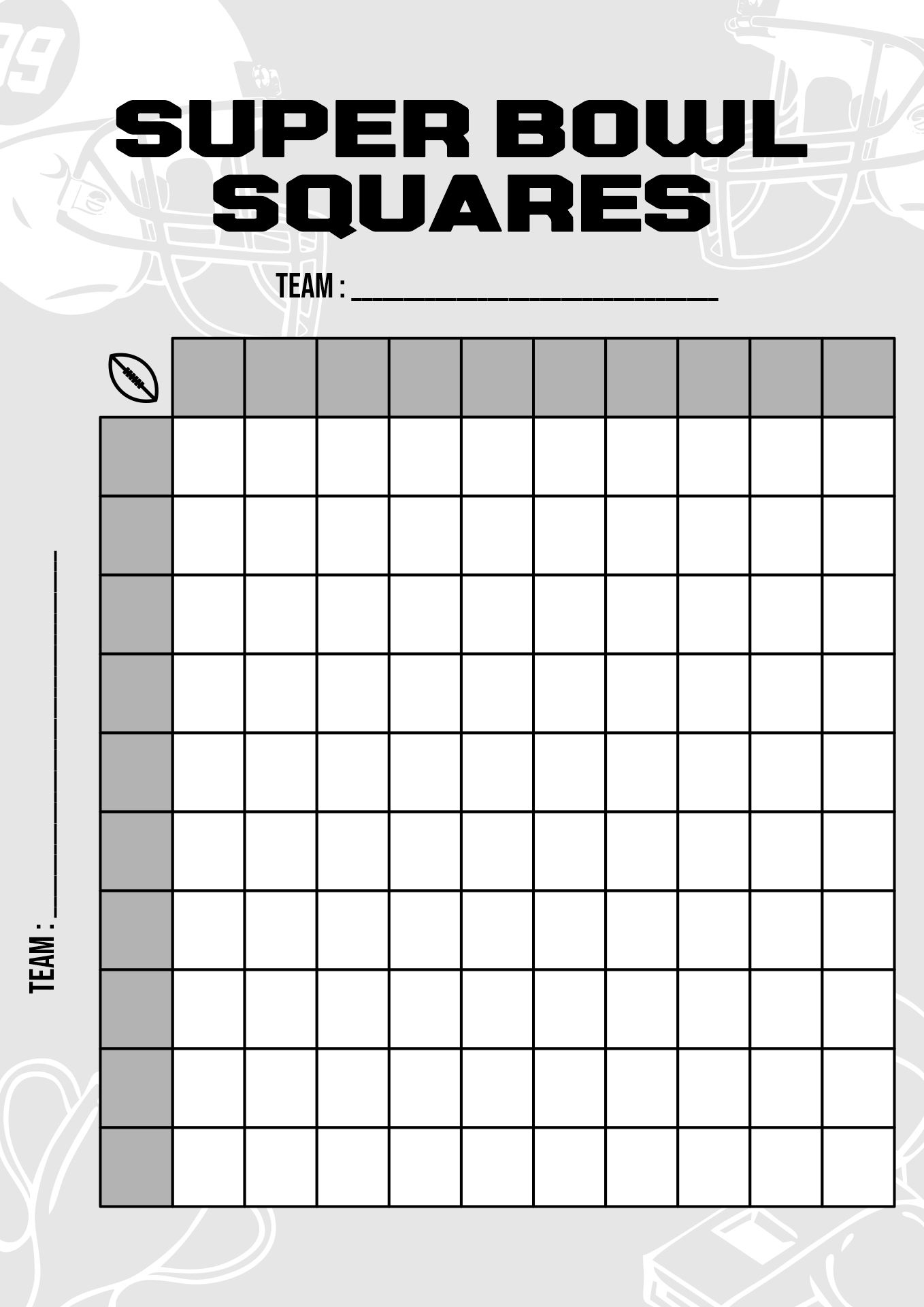 10 Best Super Bowl Football Squares Printable Printablee