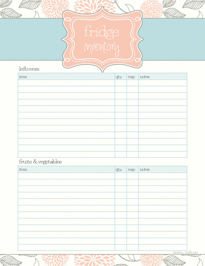 Printable Home Inventory Forms Sheets
