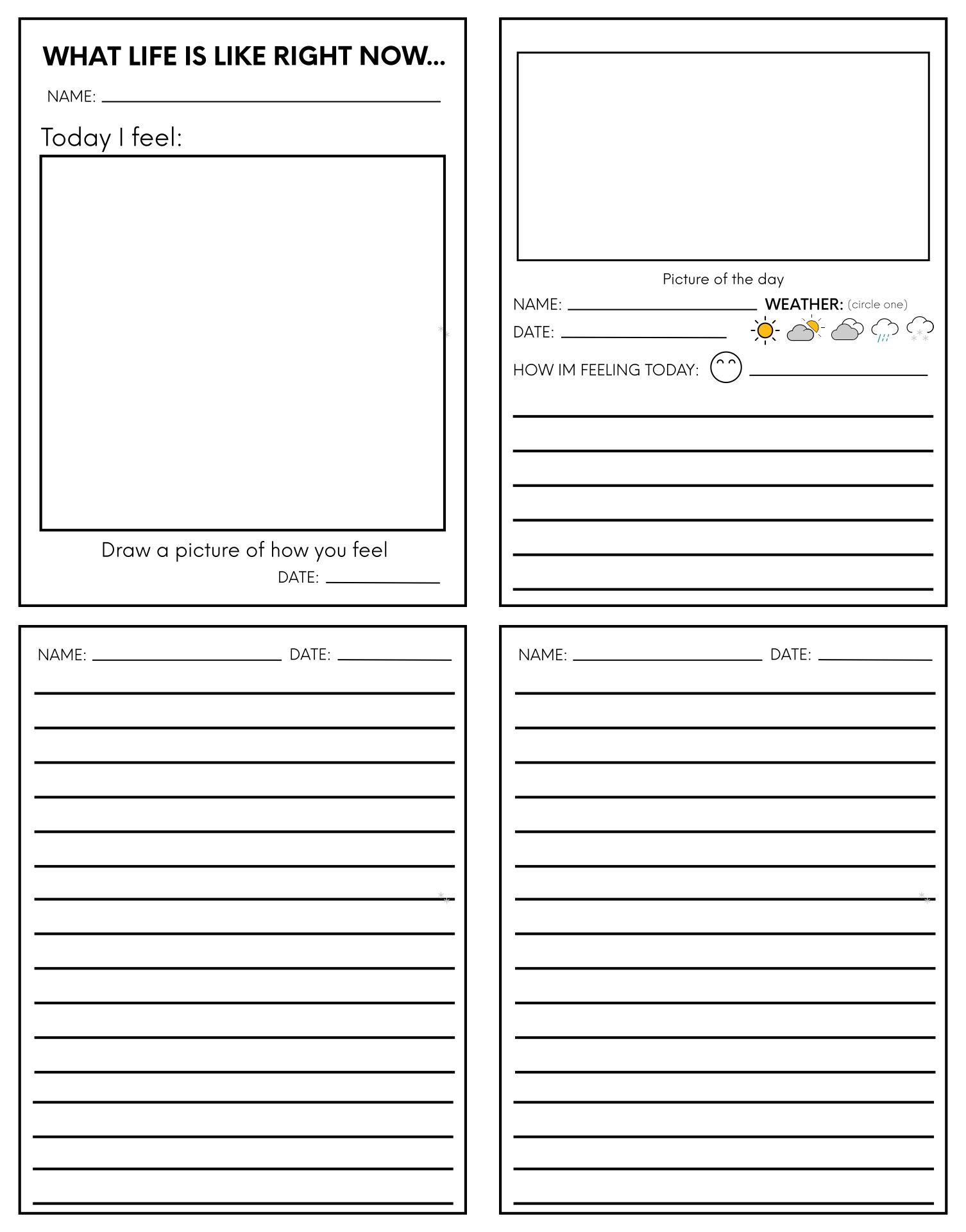 Free Printable Journal Pages For Students