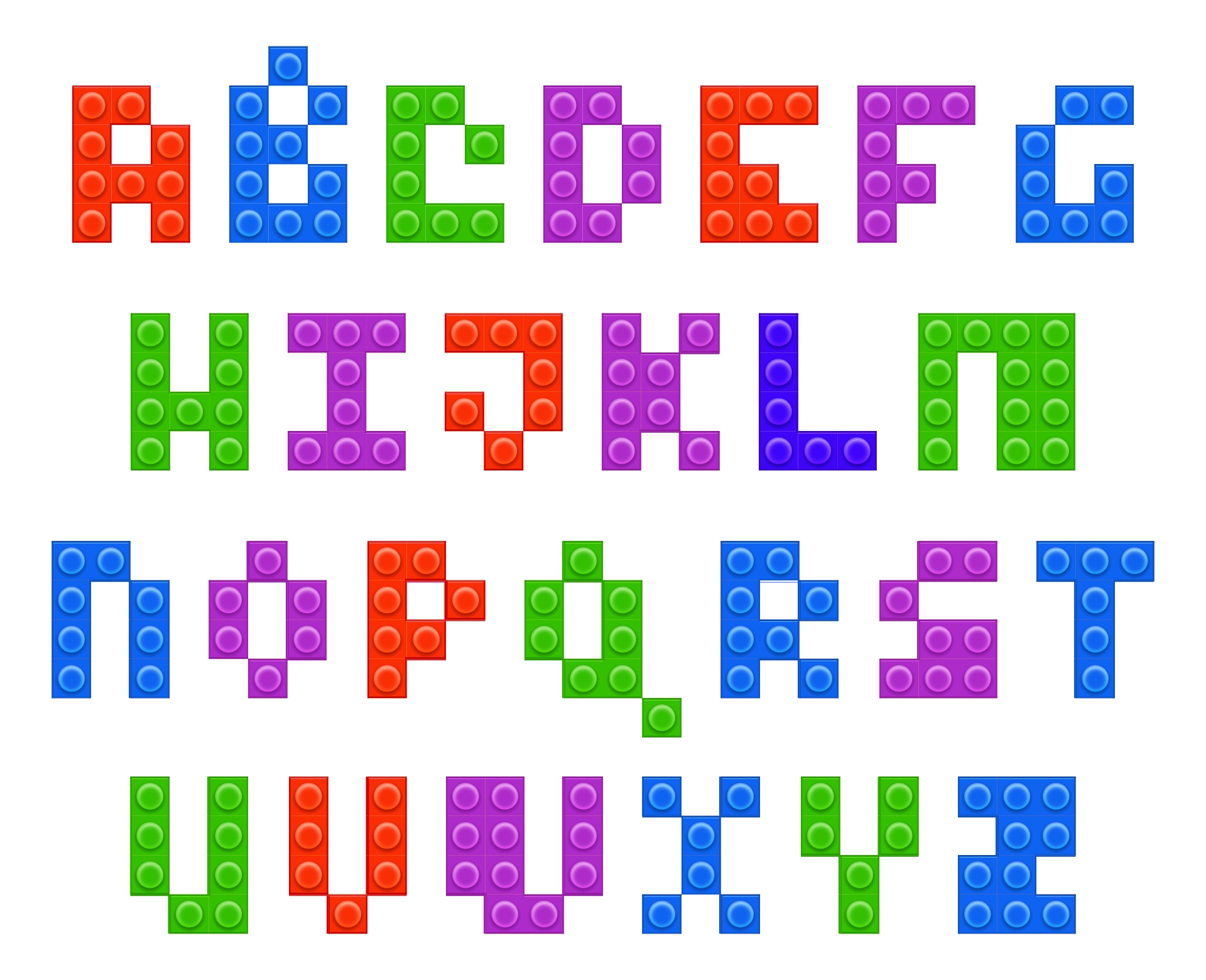 Printable LEGO Letters Alphabet