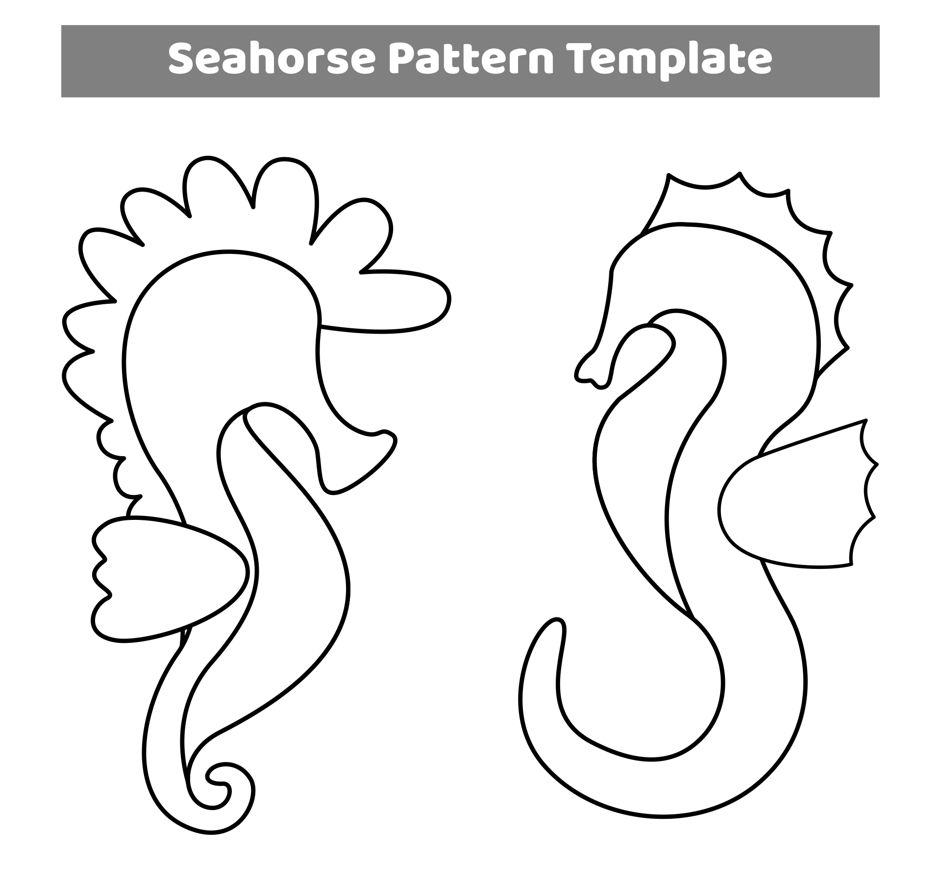 Printable Seahorse Stencil