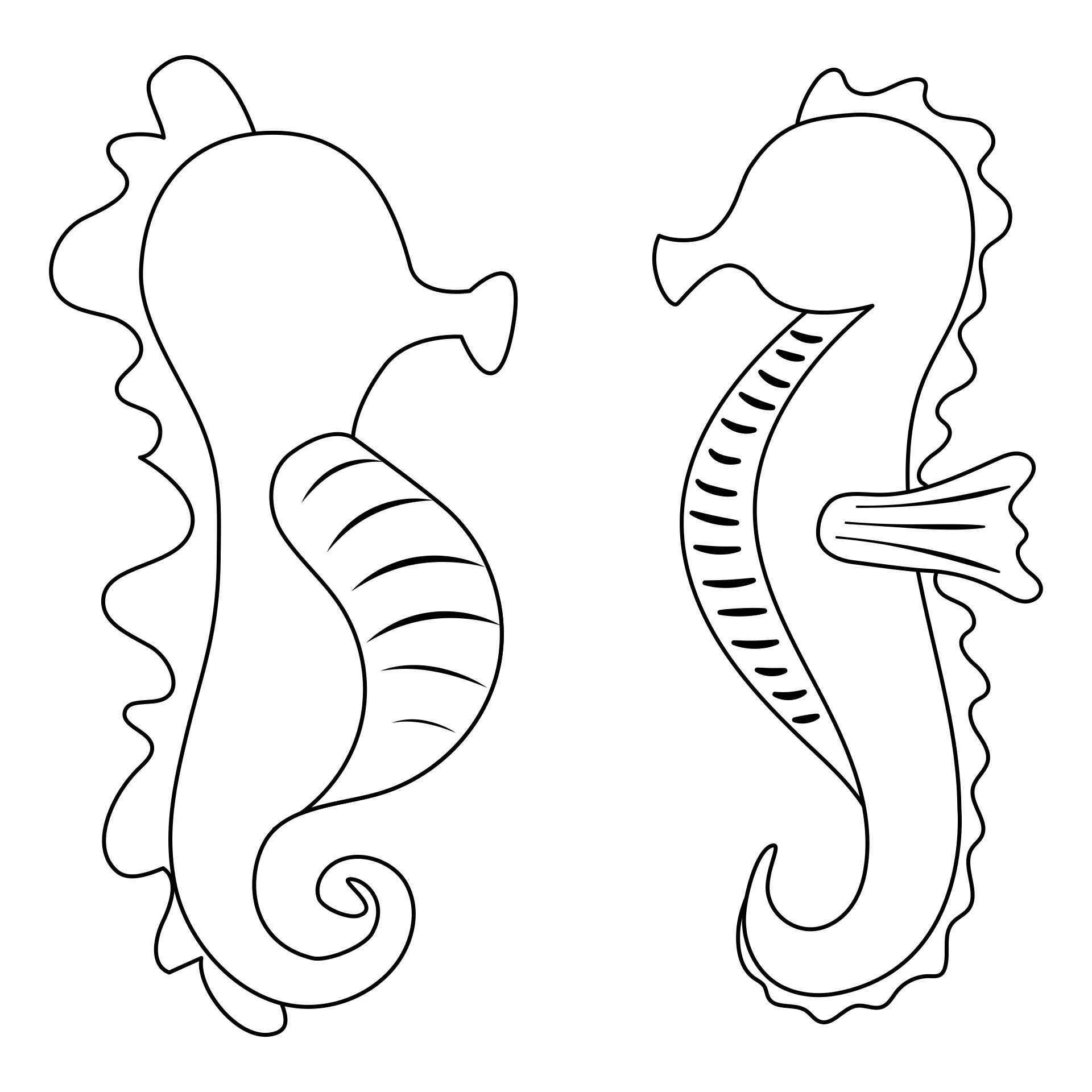 Printable Seahorse Stencil