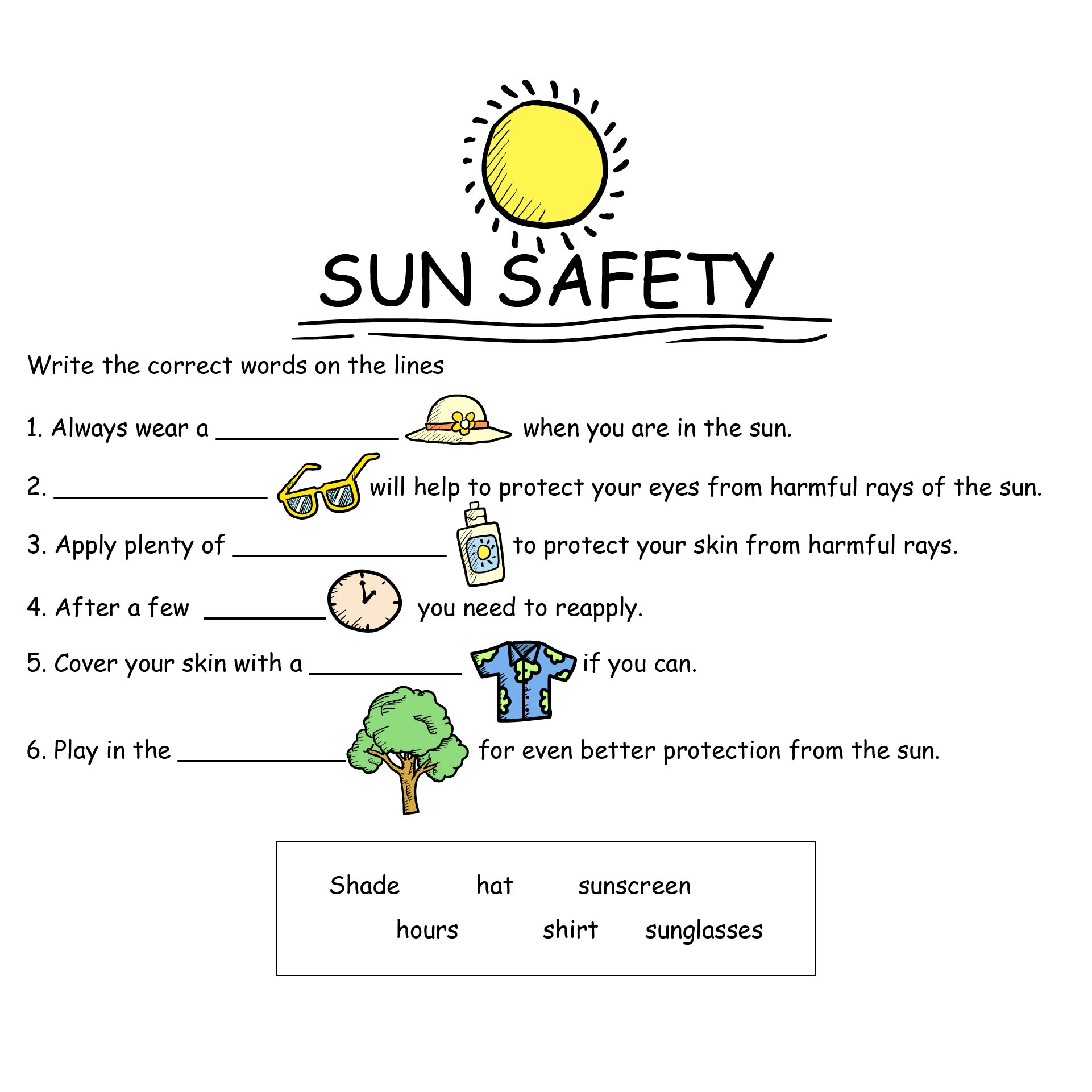 4 Best Sun Printable Worksheets Printablee