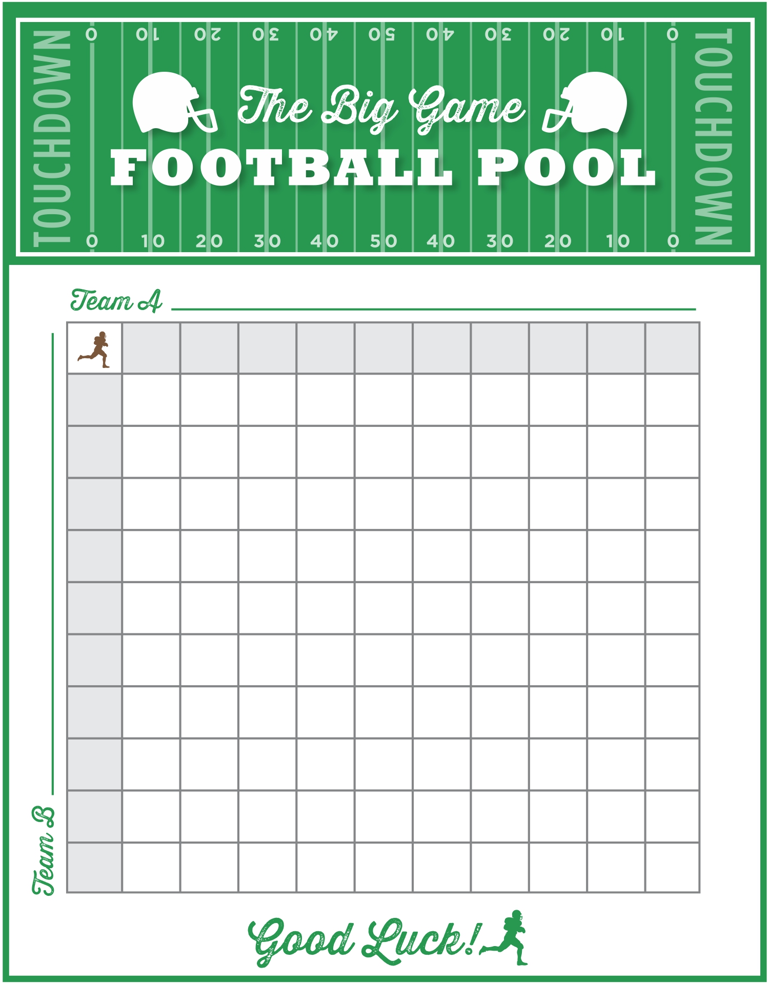Printable Super Bowl Square Template Customize and Print