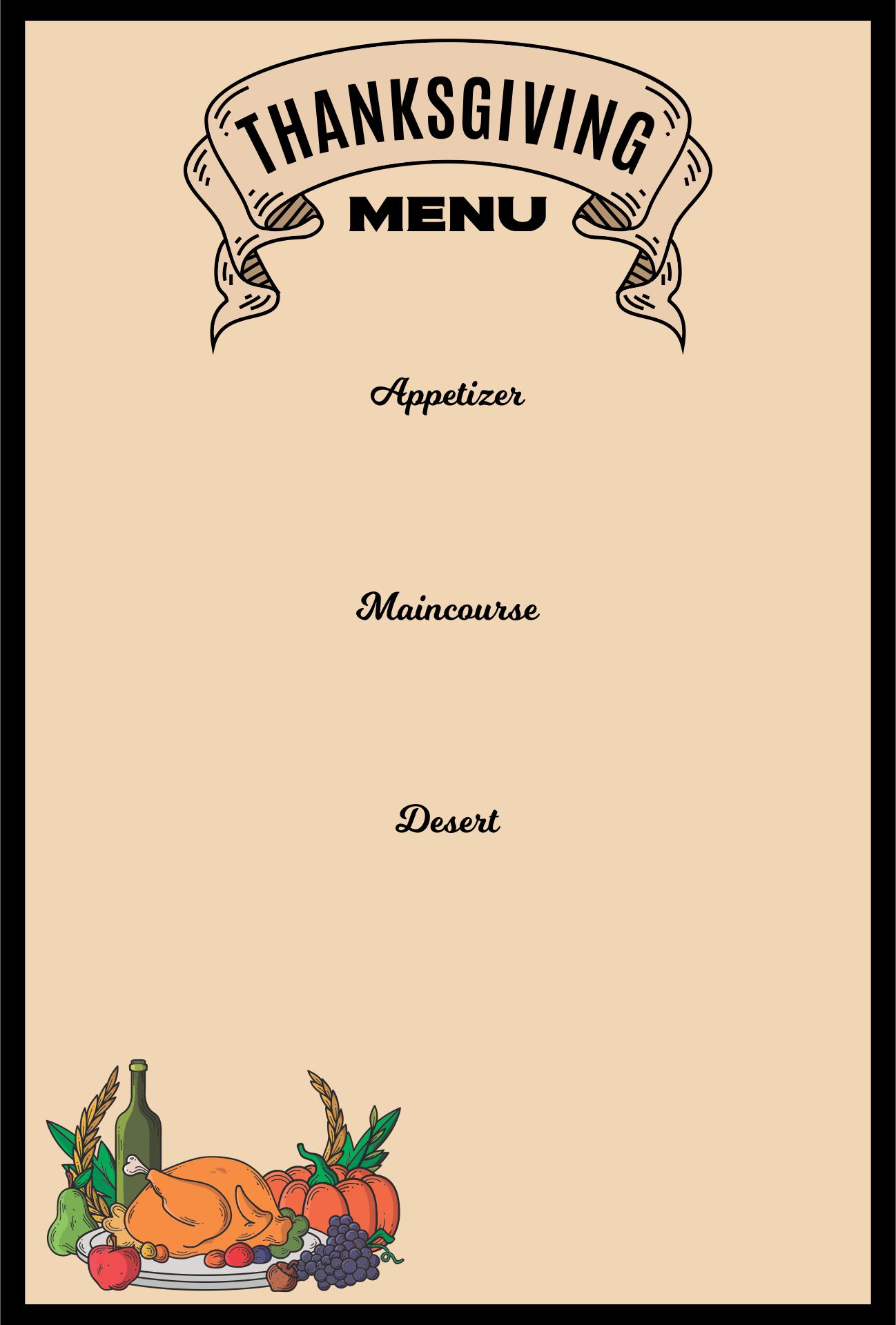 Free Printable Thanksgiving Menu Place Setting Cards