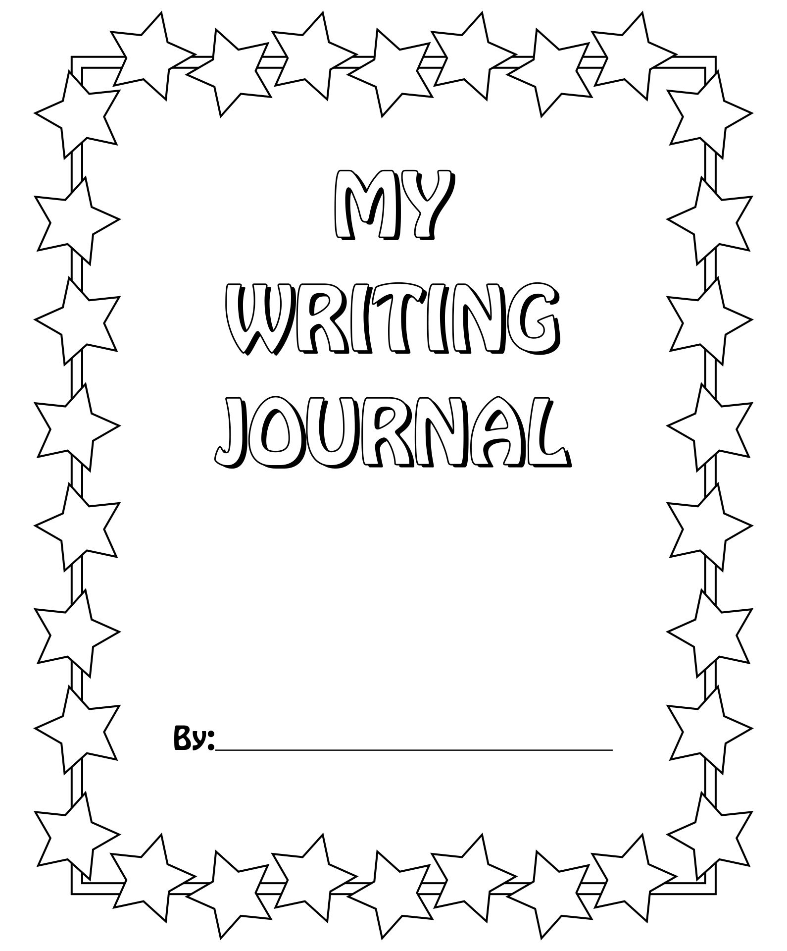 Journal Cover Writing Page Printable