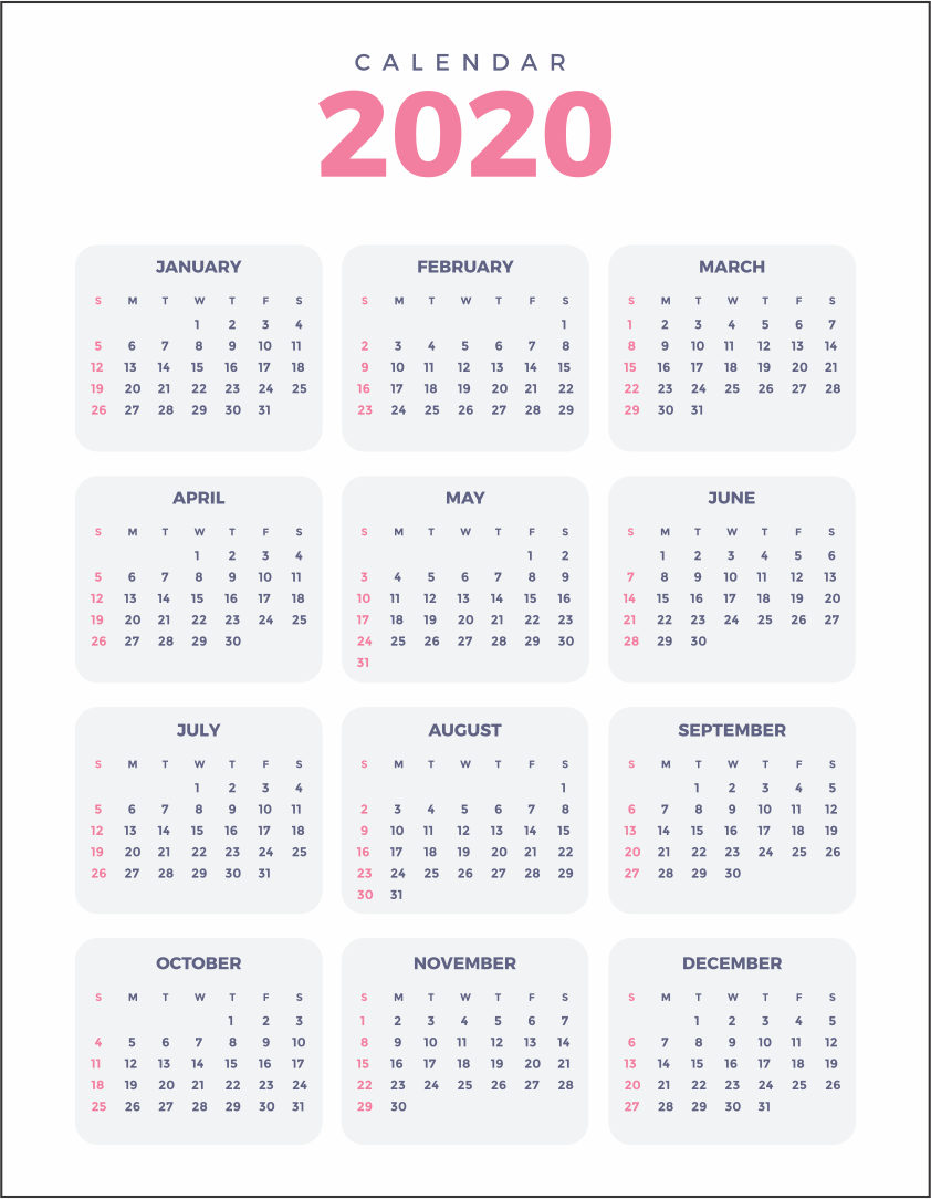 2020 Free Printable Calendars Com