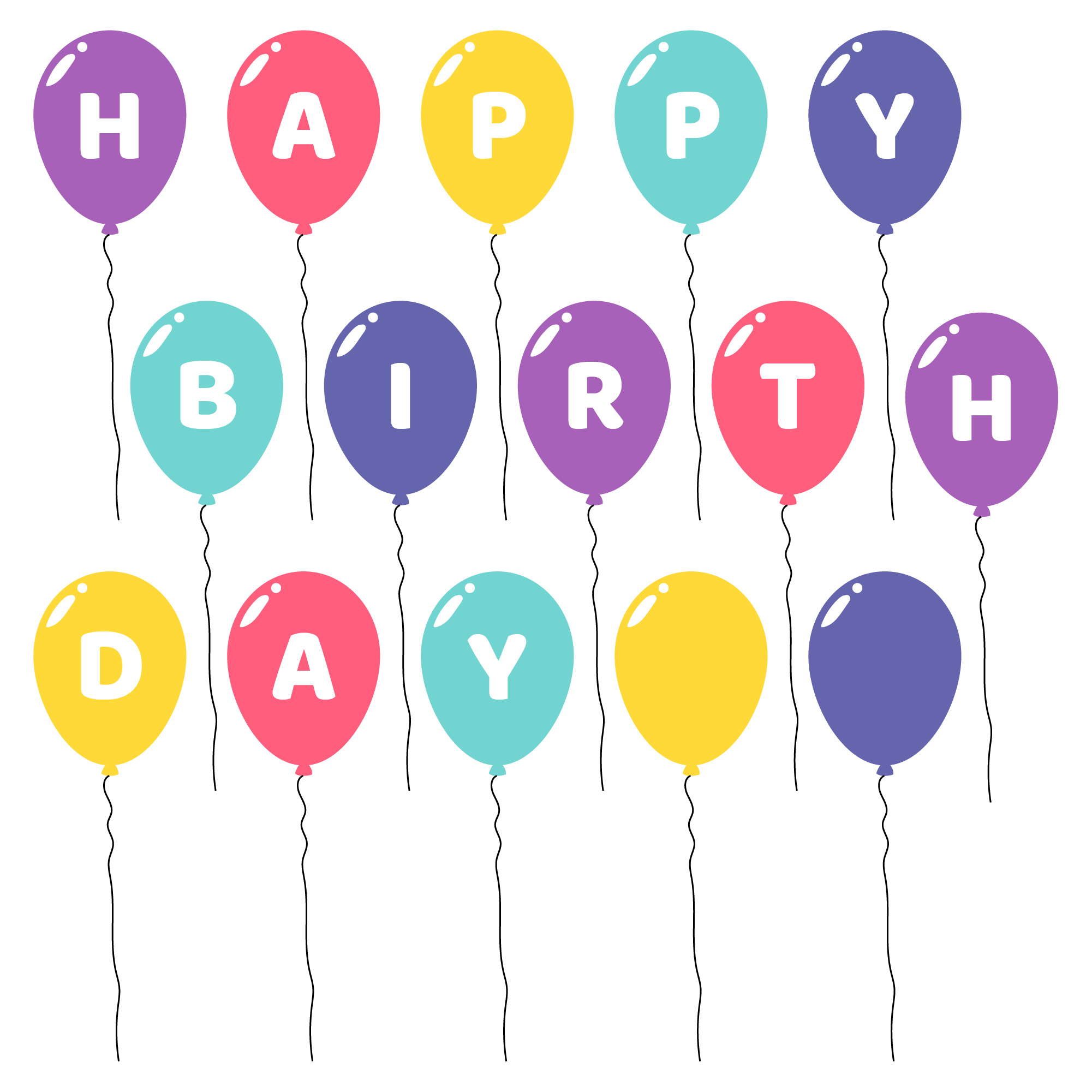 Printable Birthday Balloons - Printable Templates