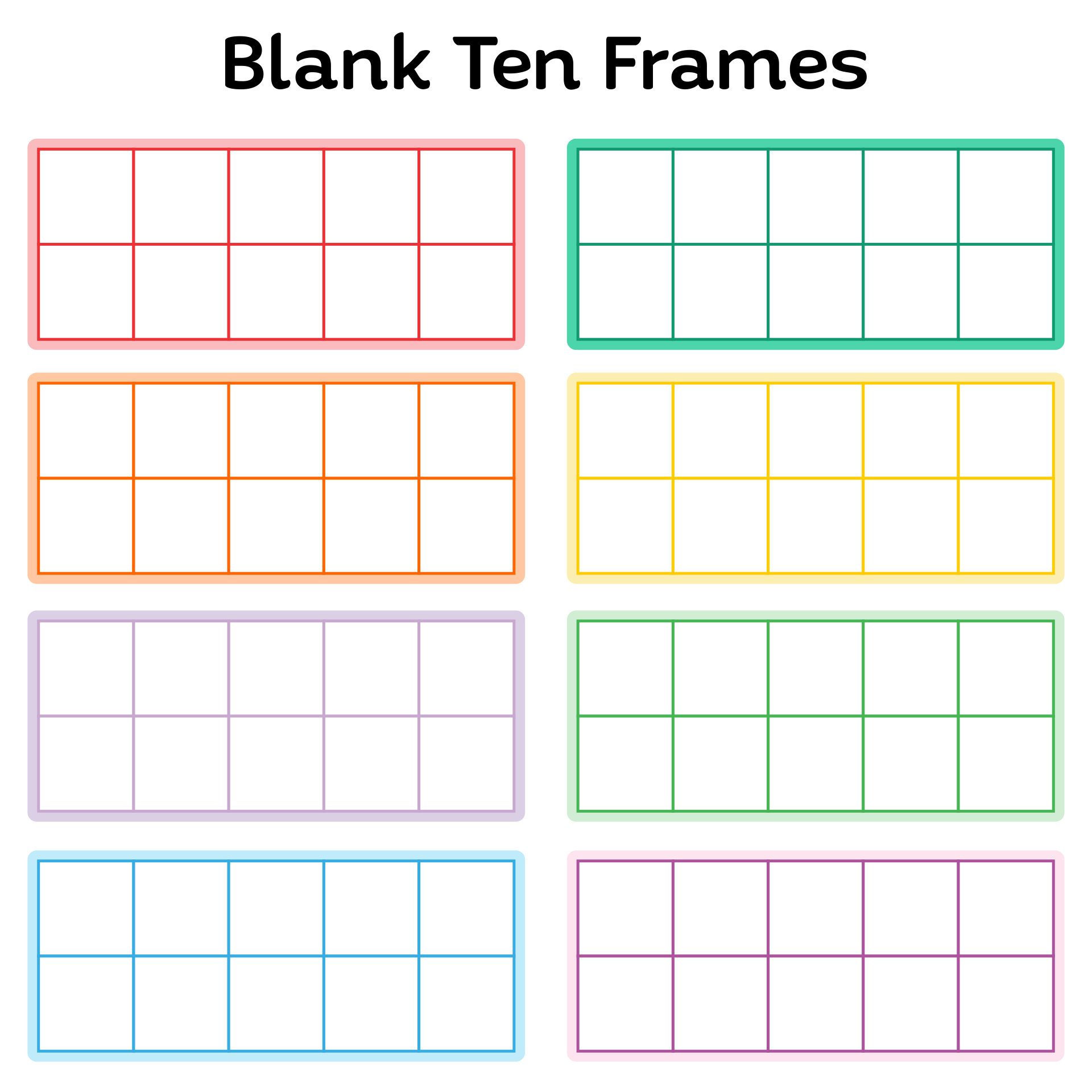 Blank Ten Frames Printable
