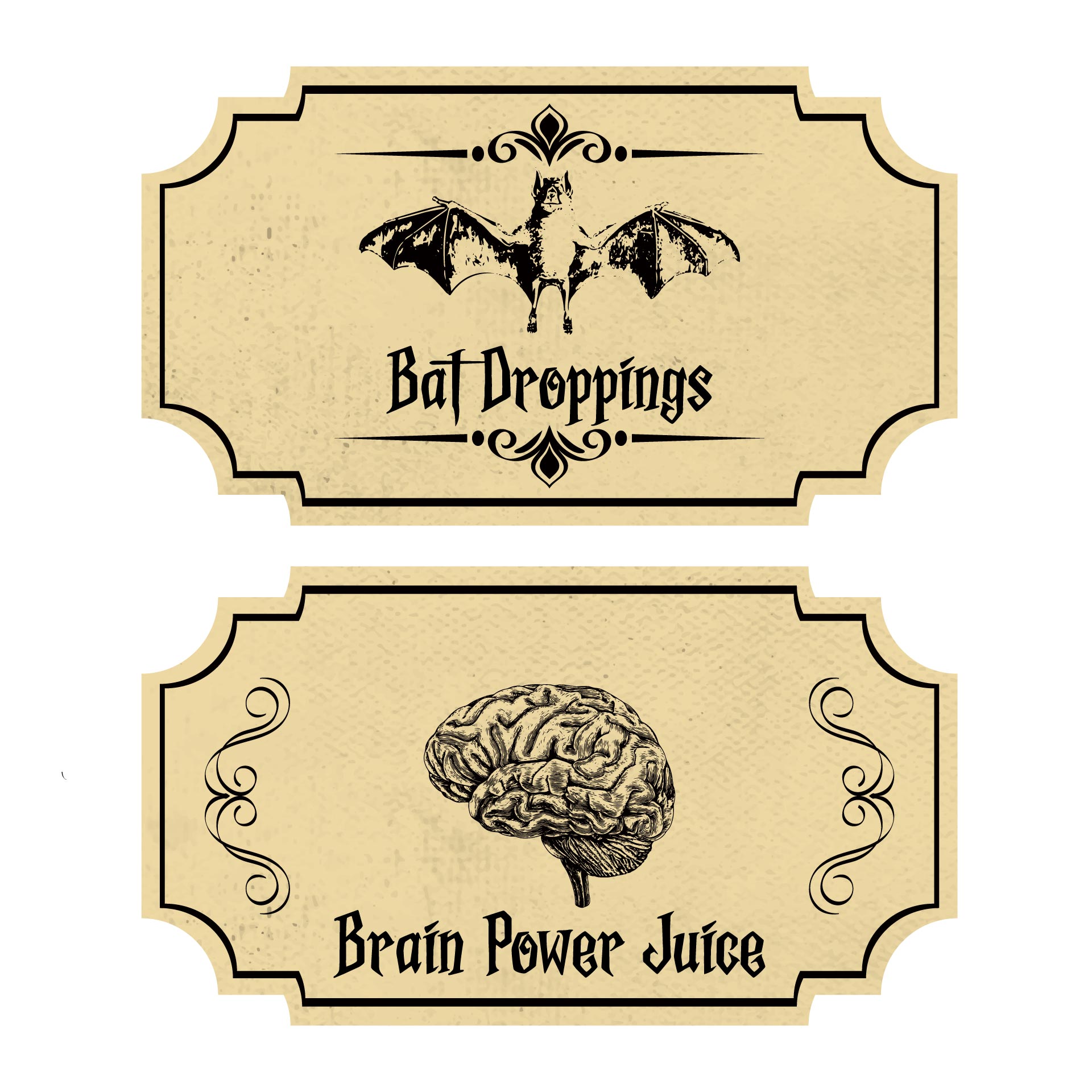 Blank Vintage Apothecary Labels Halloween