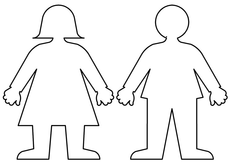 Boy and Girl Cut Out Template Printable