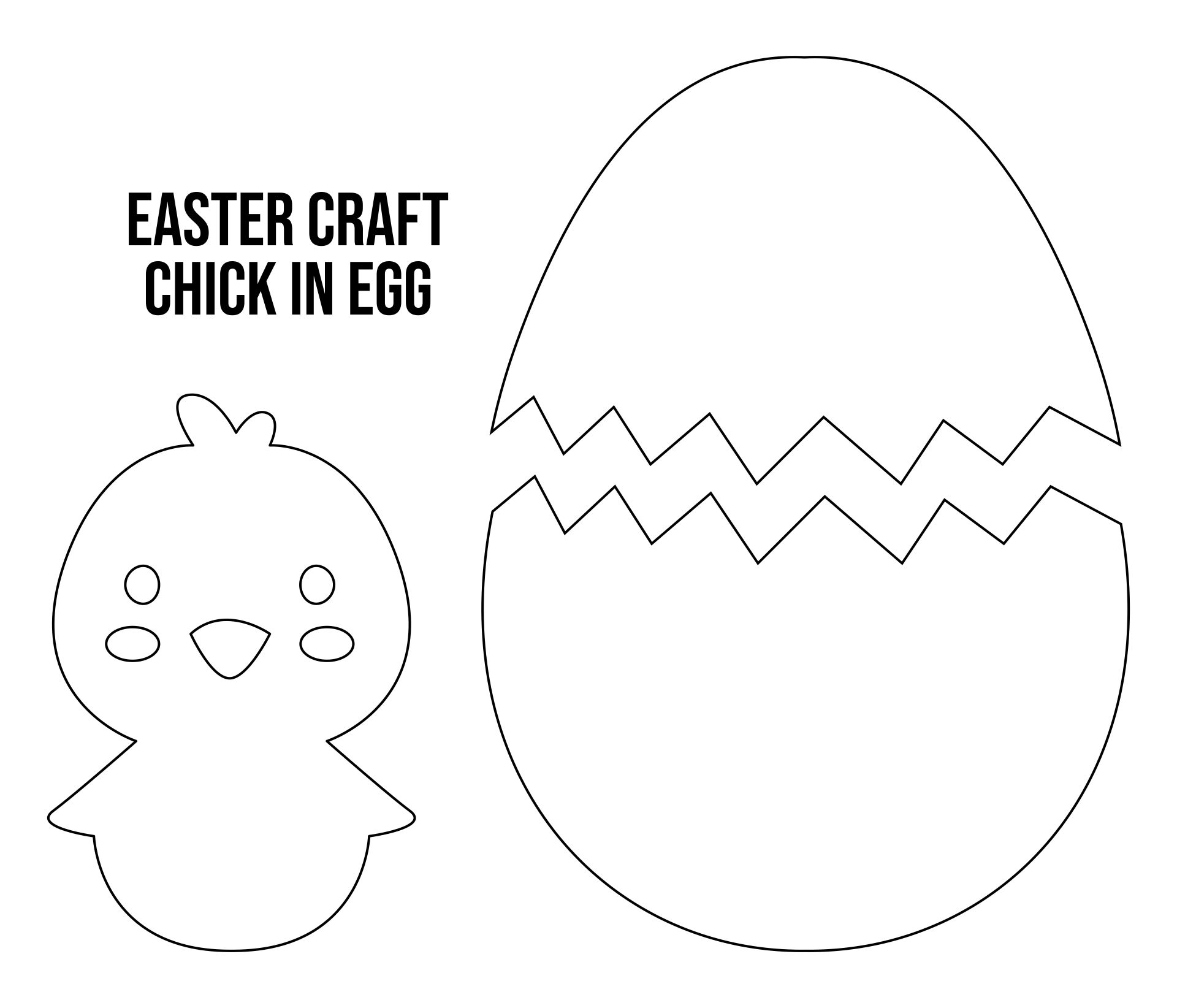 Chick in Egg Template Easter Craft