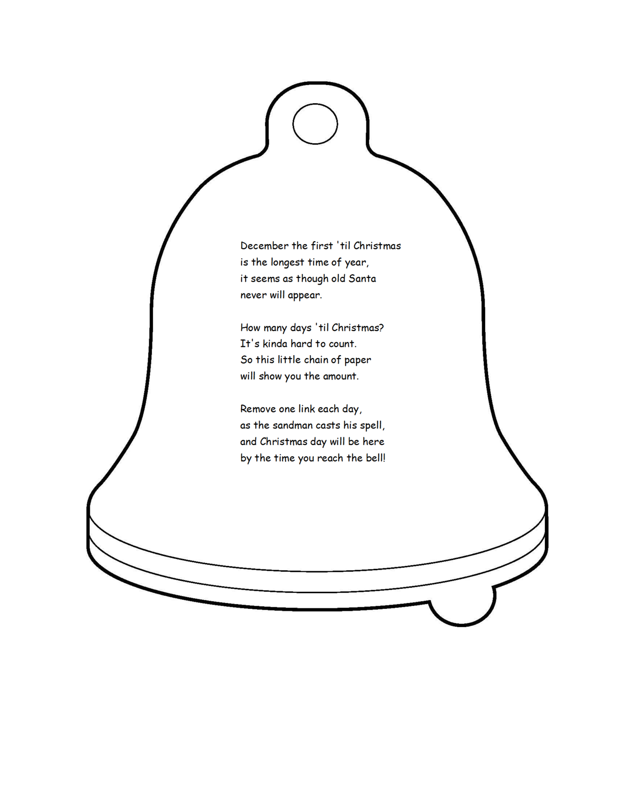 Christmas Bell Chain Poem
