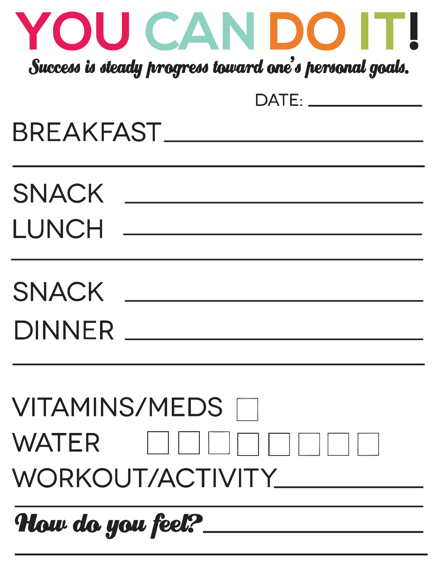 weight loss journey food journal