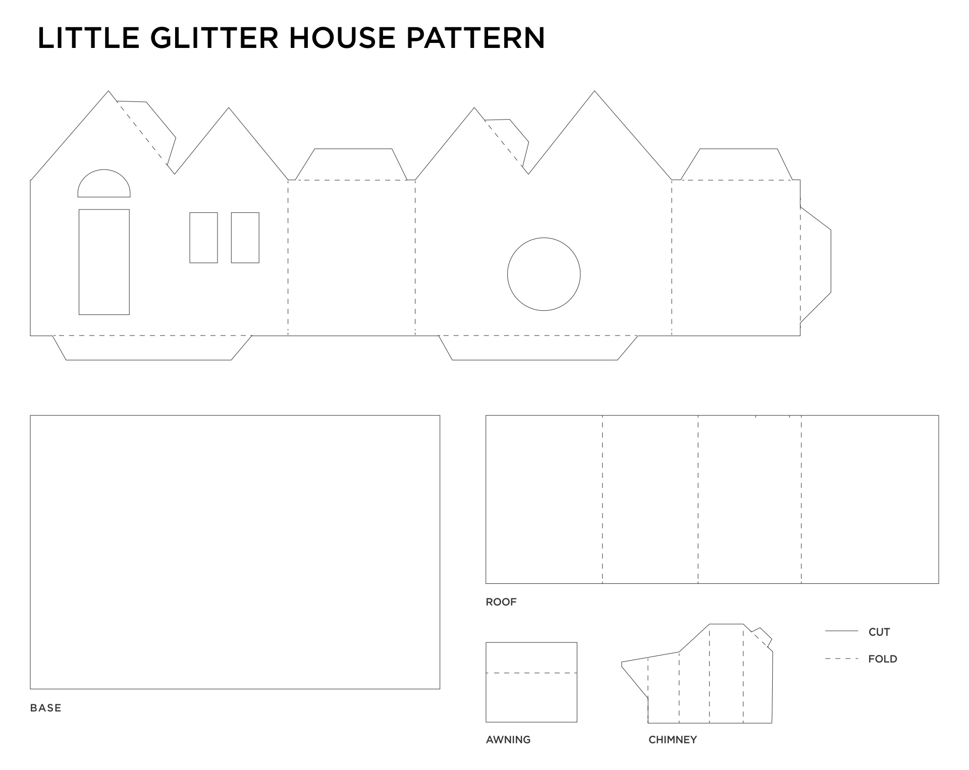Little Glitter Houses Pattern