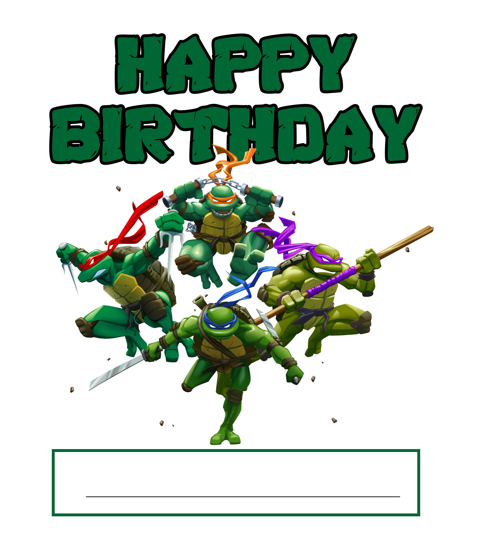 TMNT Printable Birthday Cards Birthday