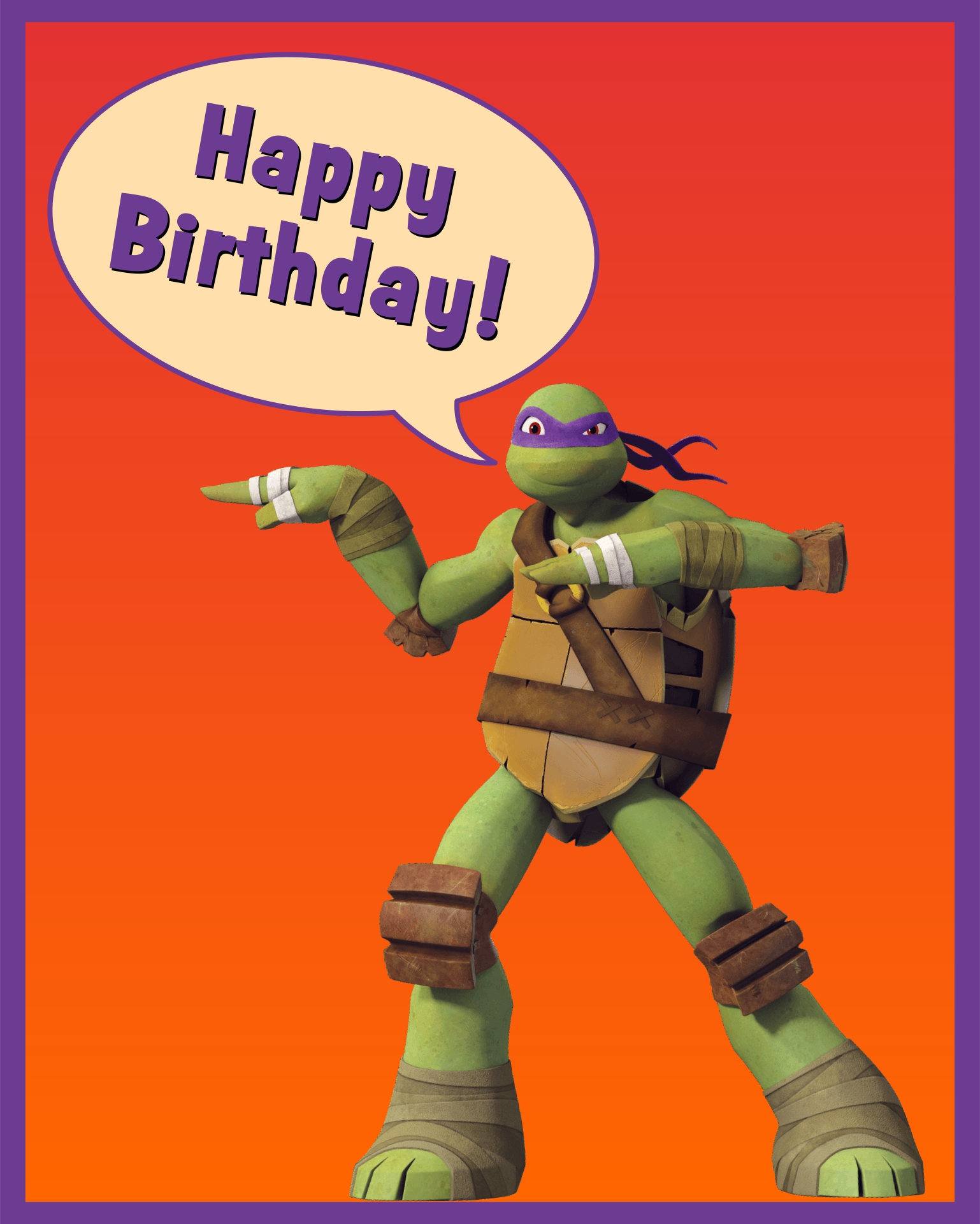 Ninja Turtle Birthday Card