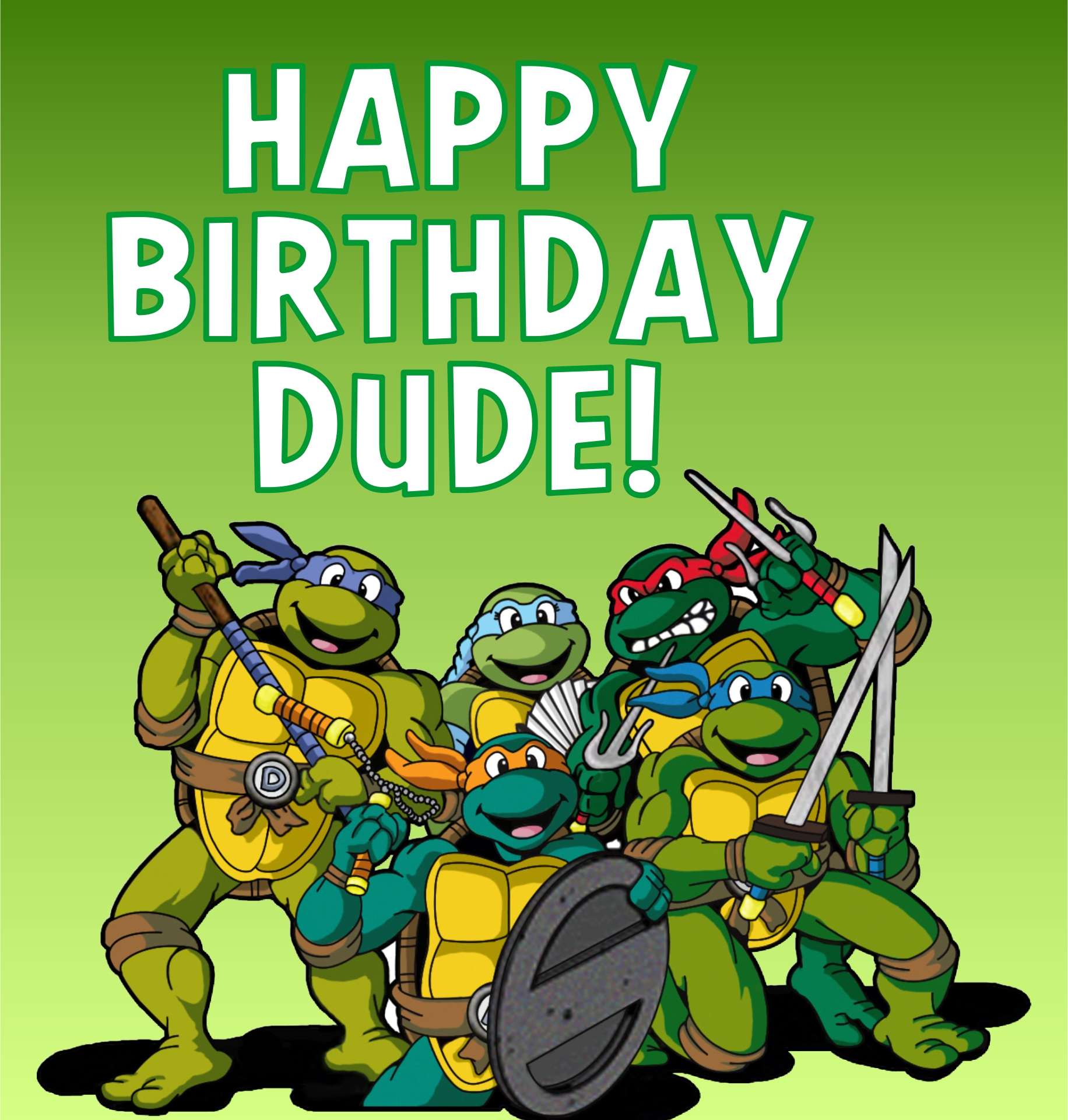 Ninja Turtles Printable Birthday Cards