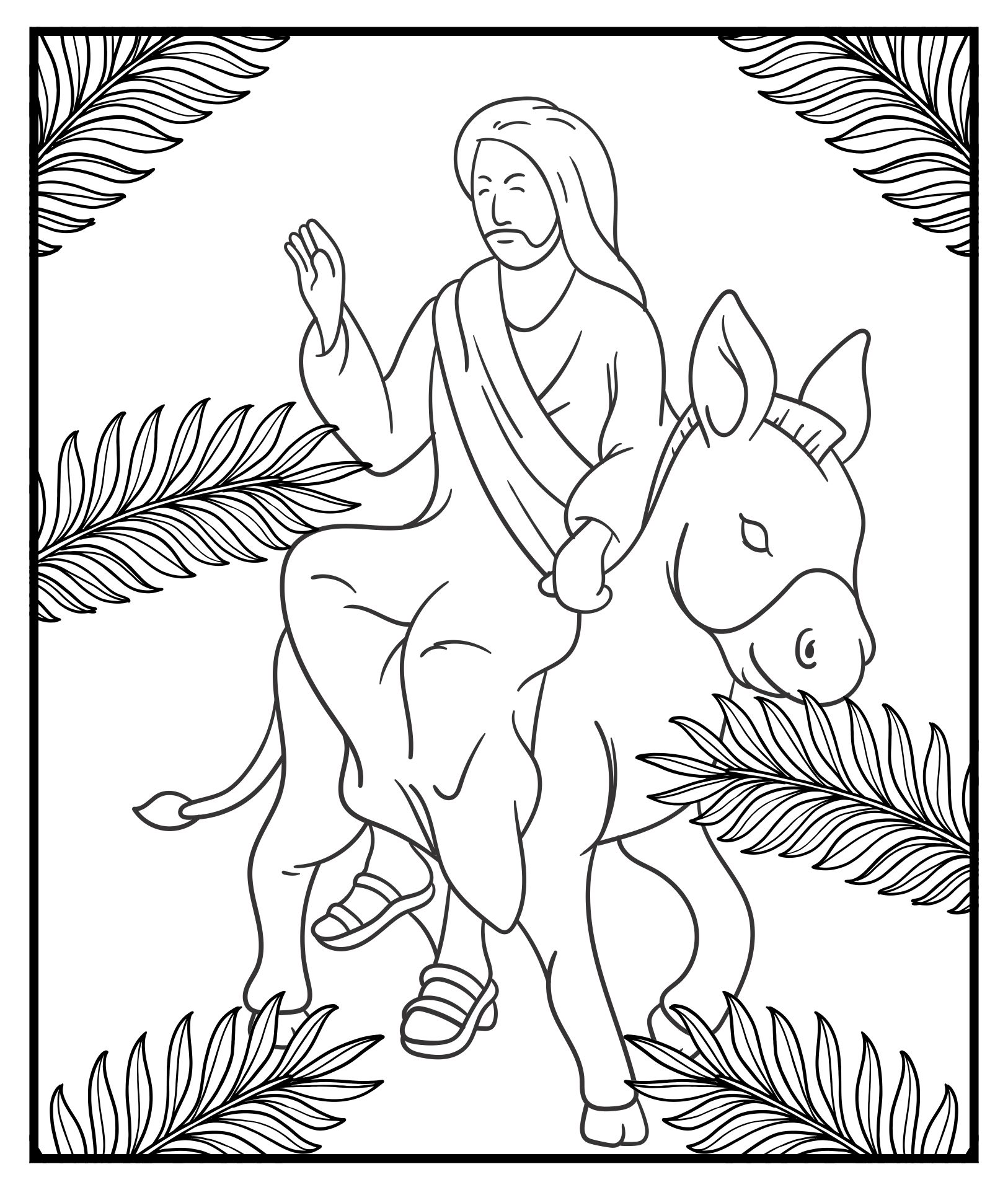 Palm Sunday Sunday School Coloring Pages Free - 7 Free PDF Printables