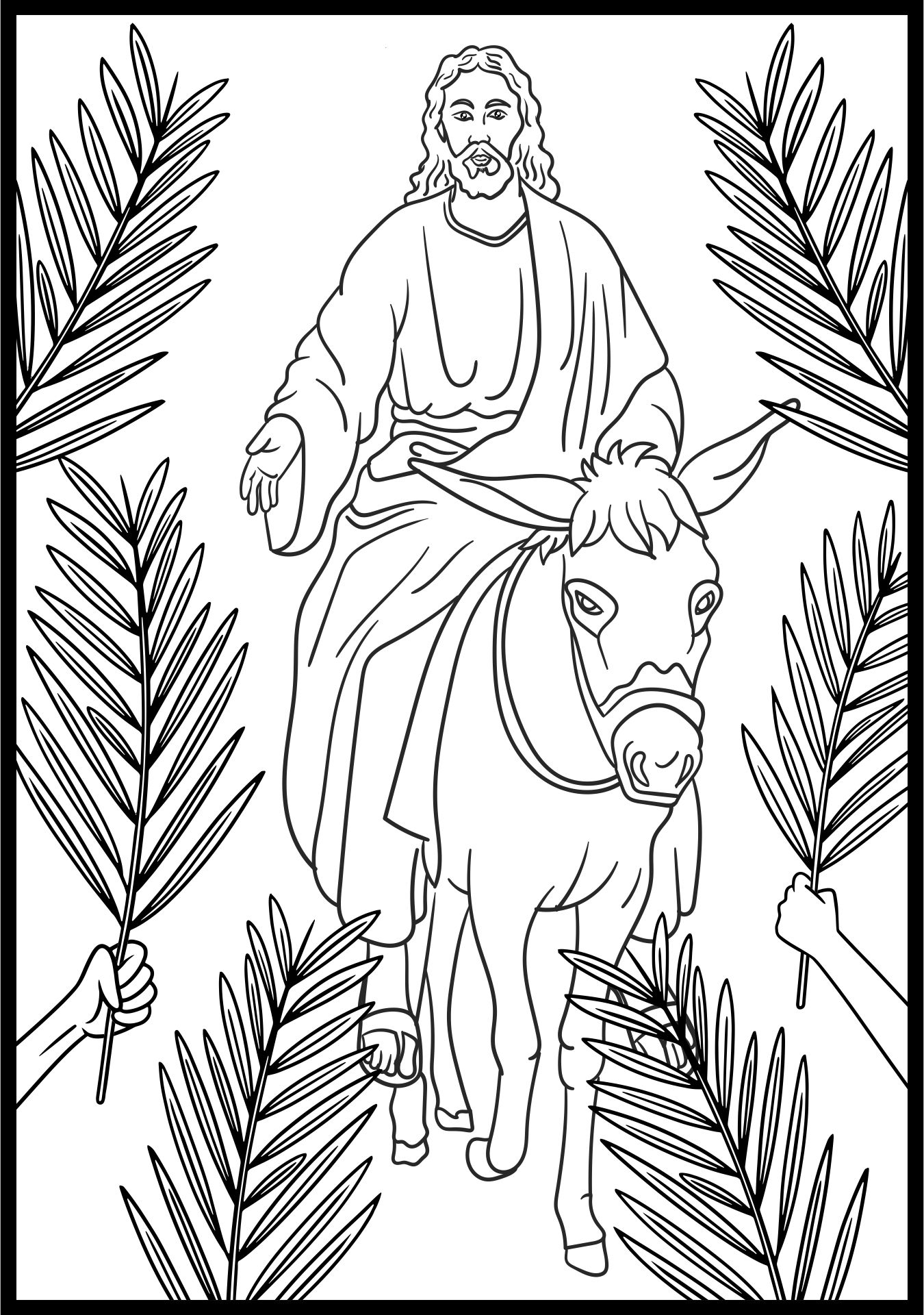 Palm Sunday Coloring Pages Printable