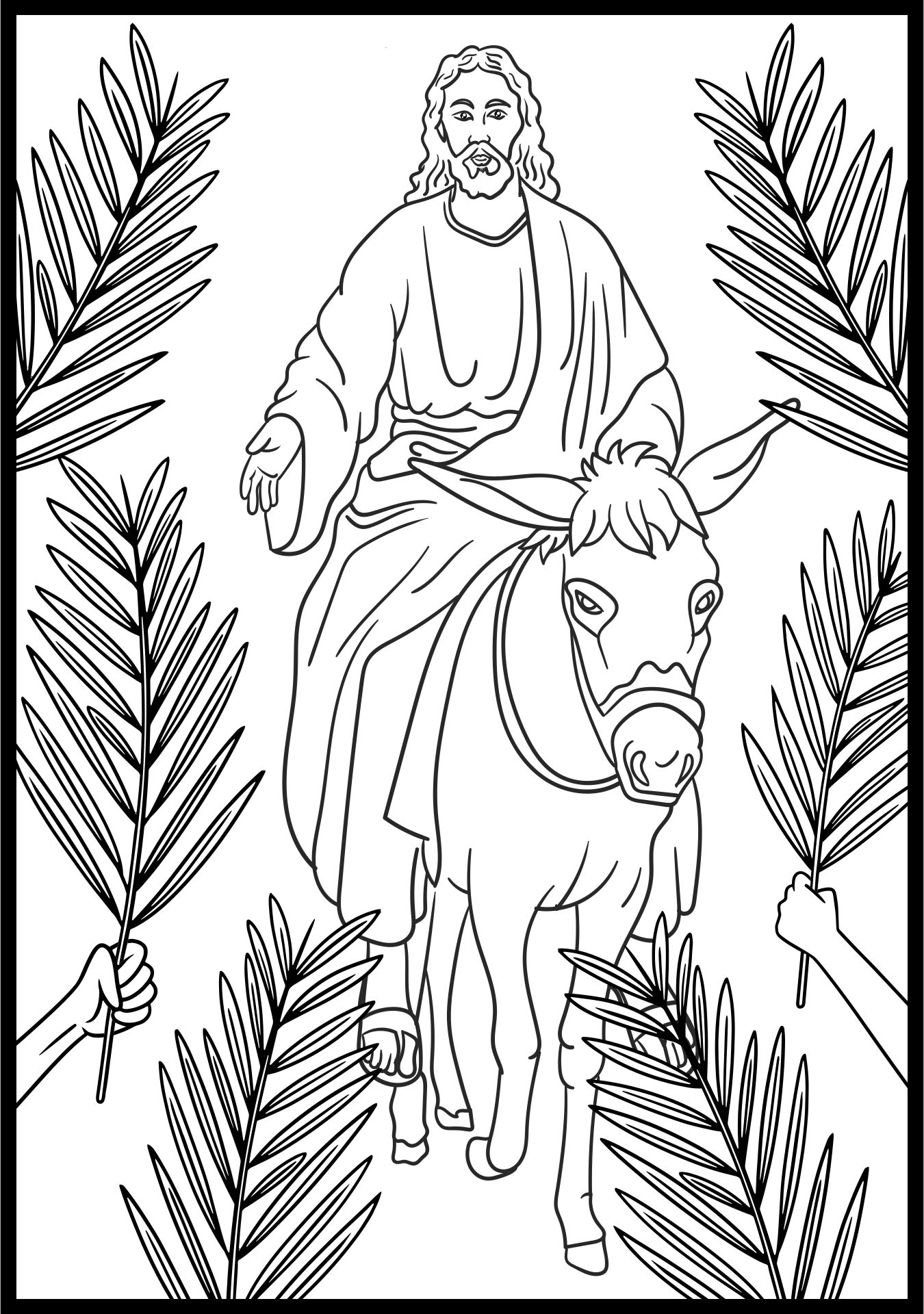 Palm Sunday Coloring Pages Children Bible School Childrens Easter