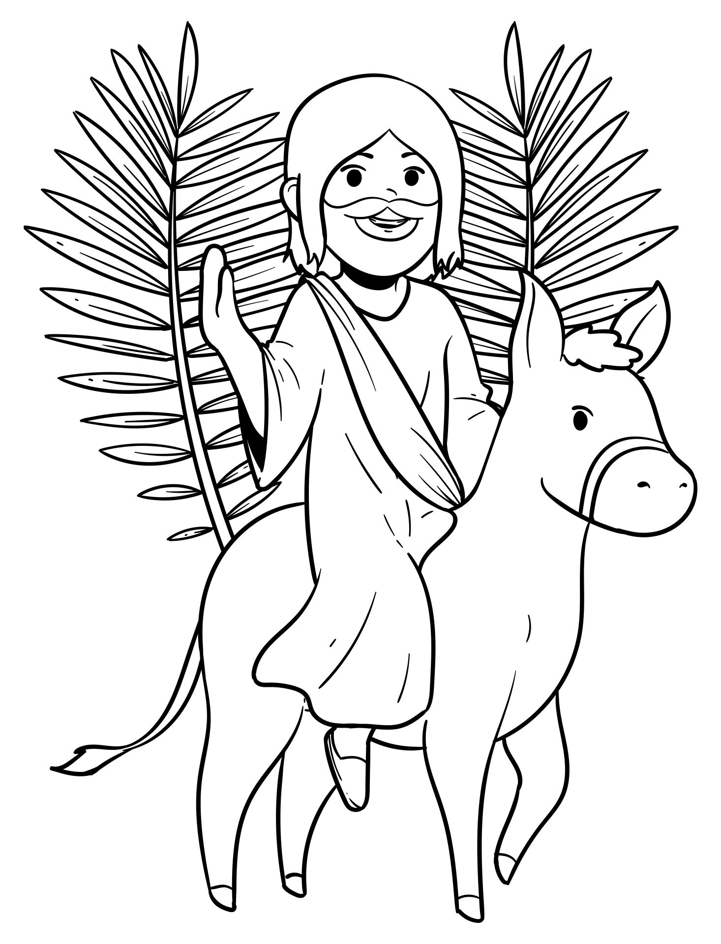 Printable Palm Sunday Coloring Page