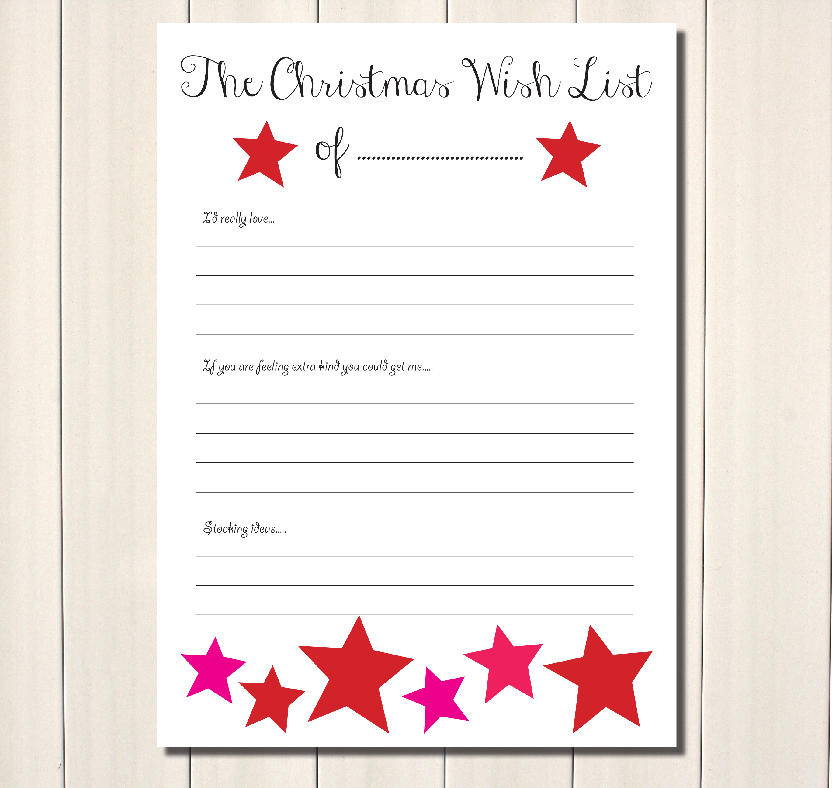 6 Best Kids Christmas Wish List Printable Printablee