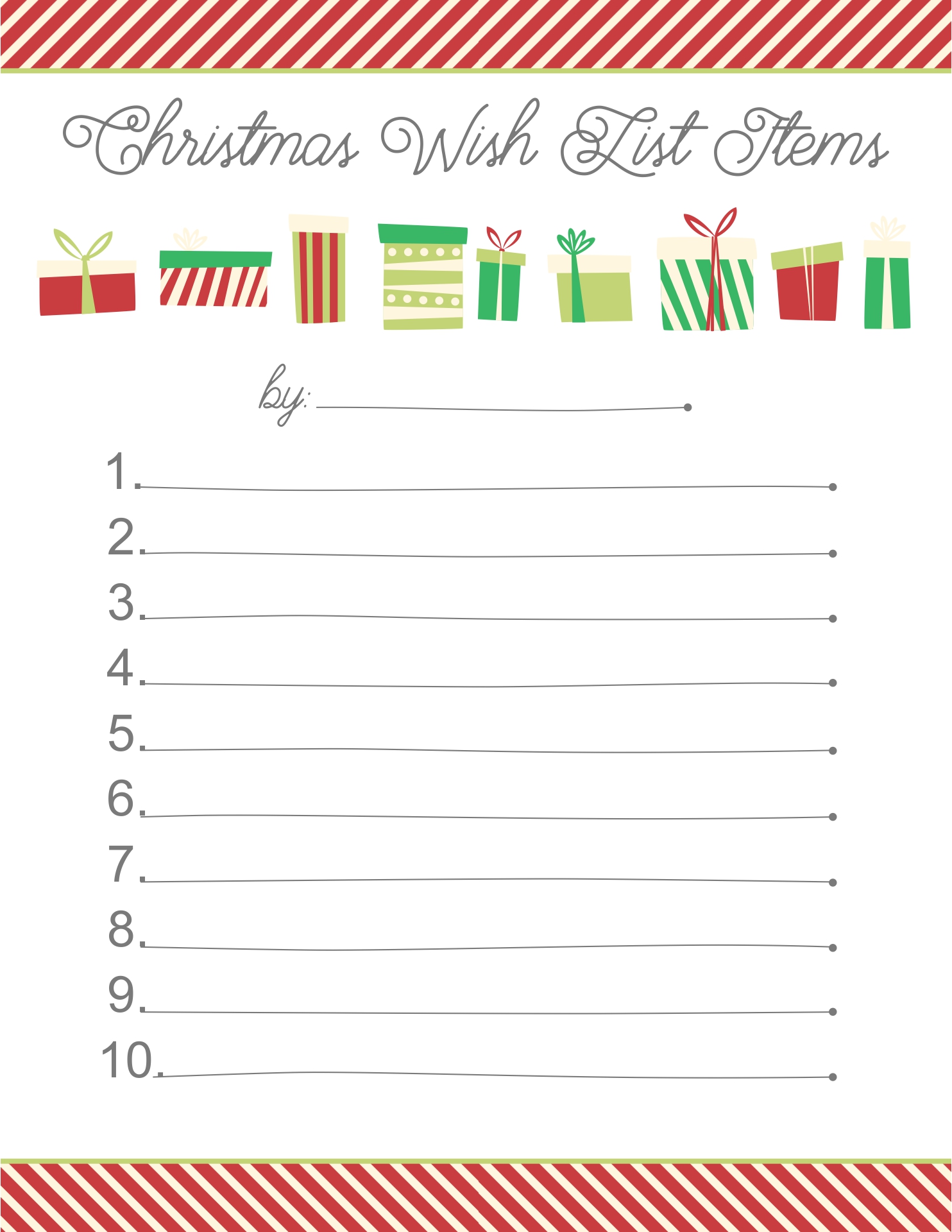 6 Best Kids Christmas Wish List Printable