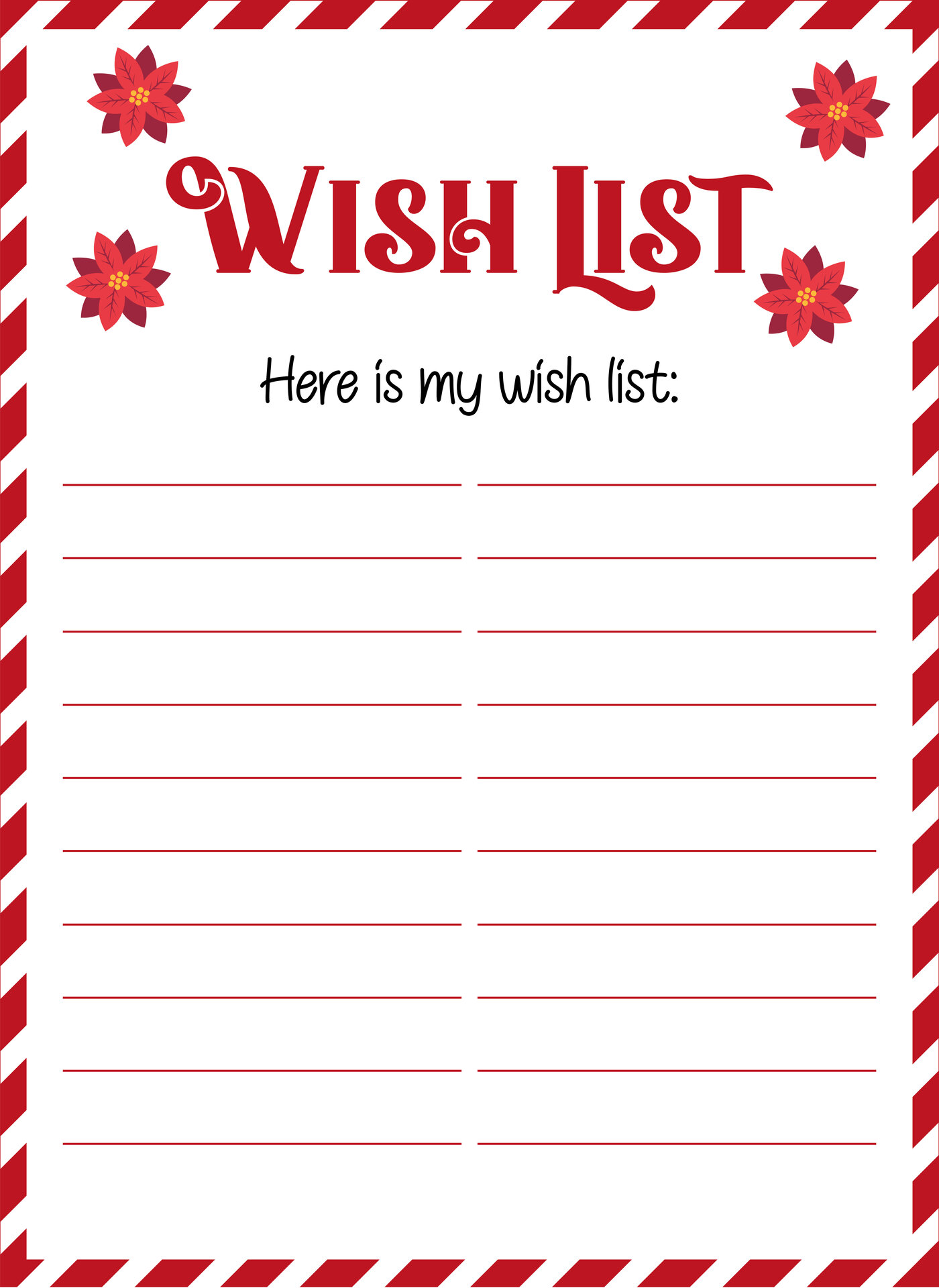 Printable Christmas Wish List