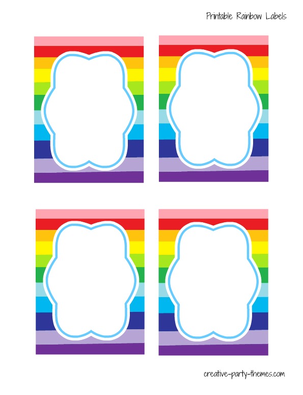 Rainbow Party Printables Free