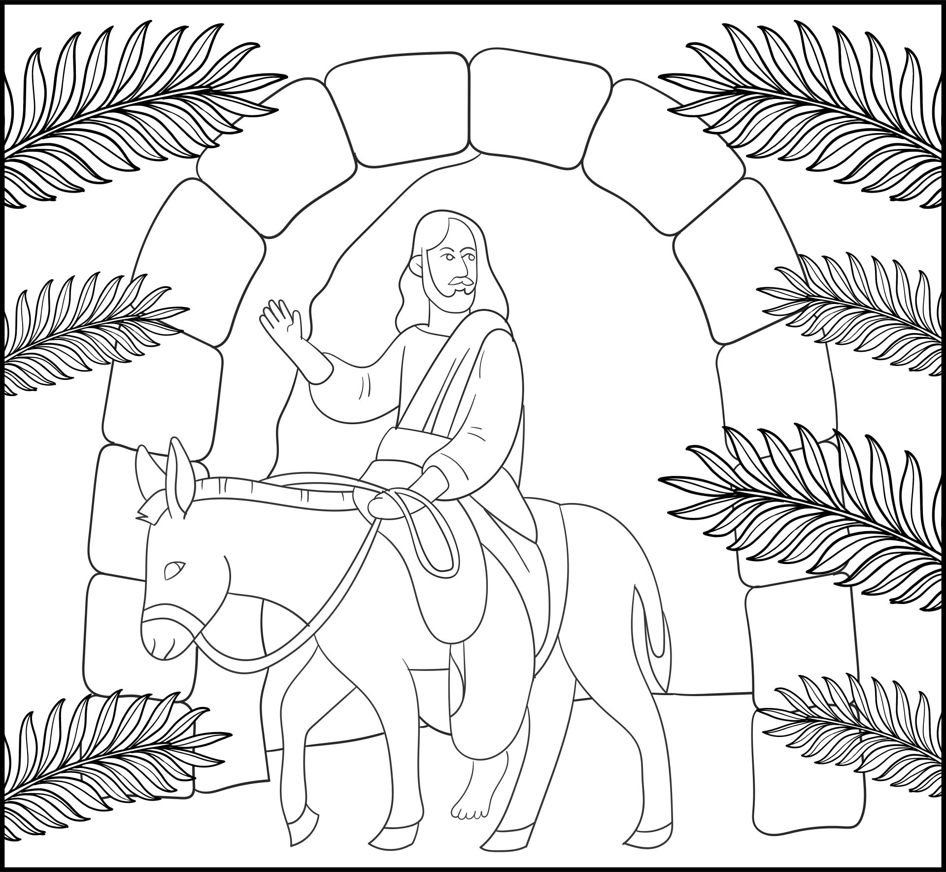 Triumphal Entry Sunday School Coloring Pages