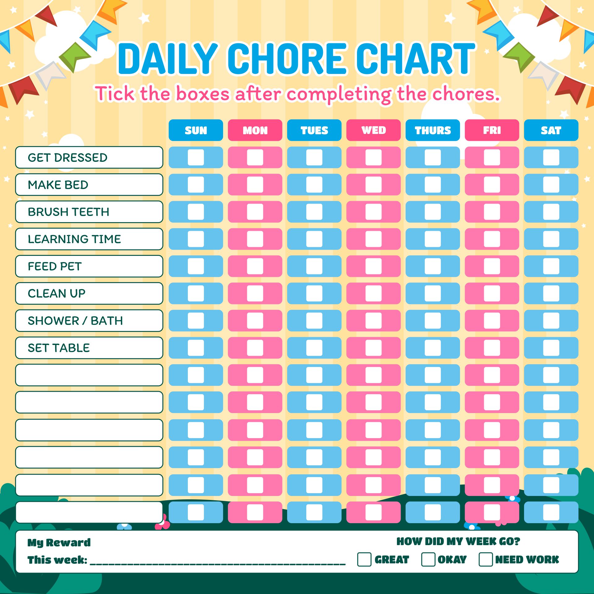 Child Chore Charts for Kids