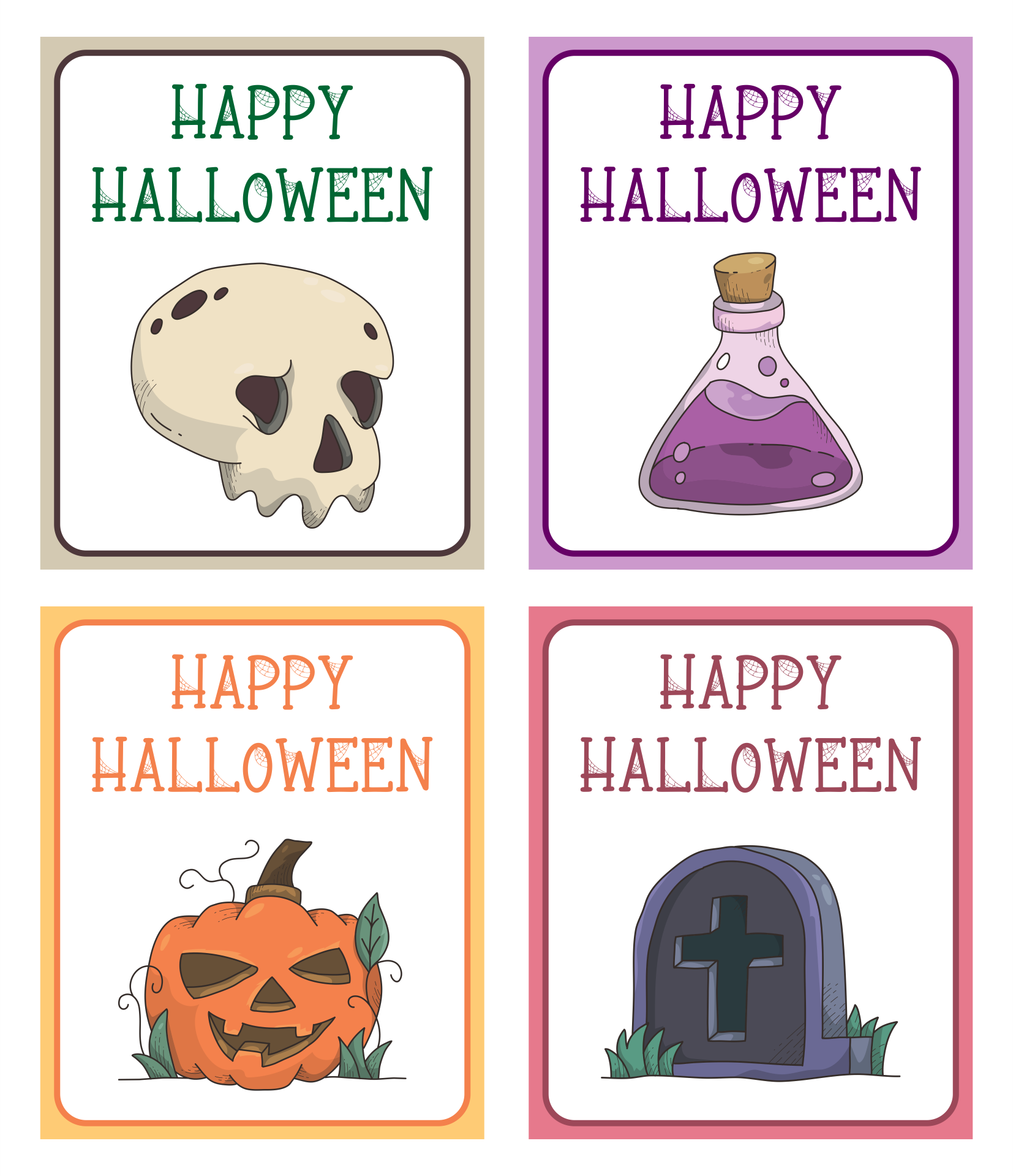 Happy Halloween Printable Cards