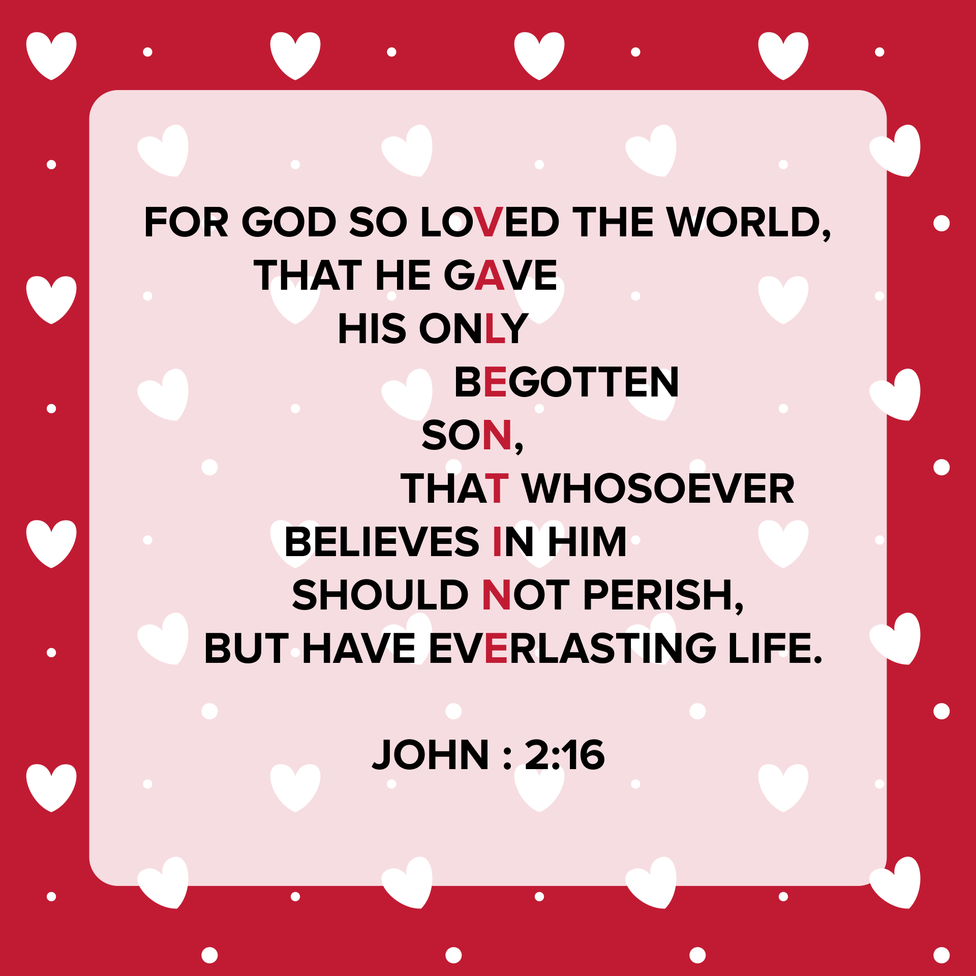 Printable John 3 16 Valentine