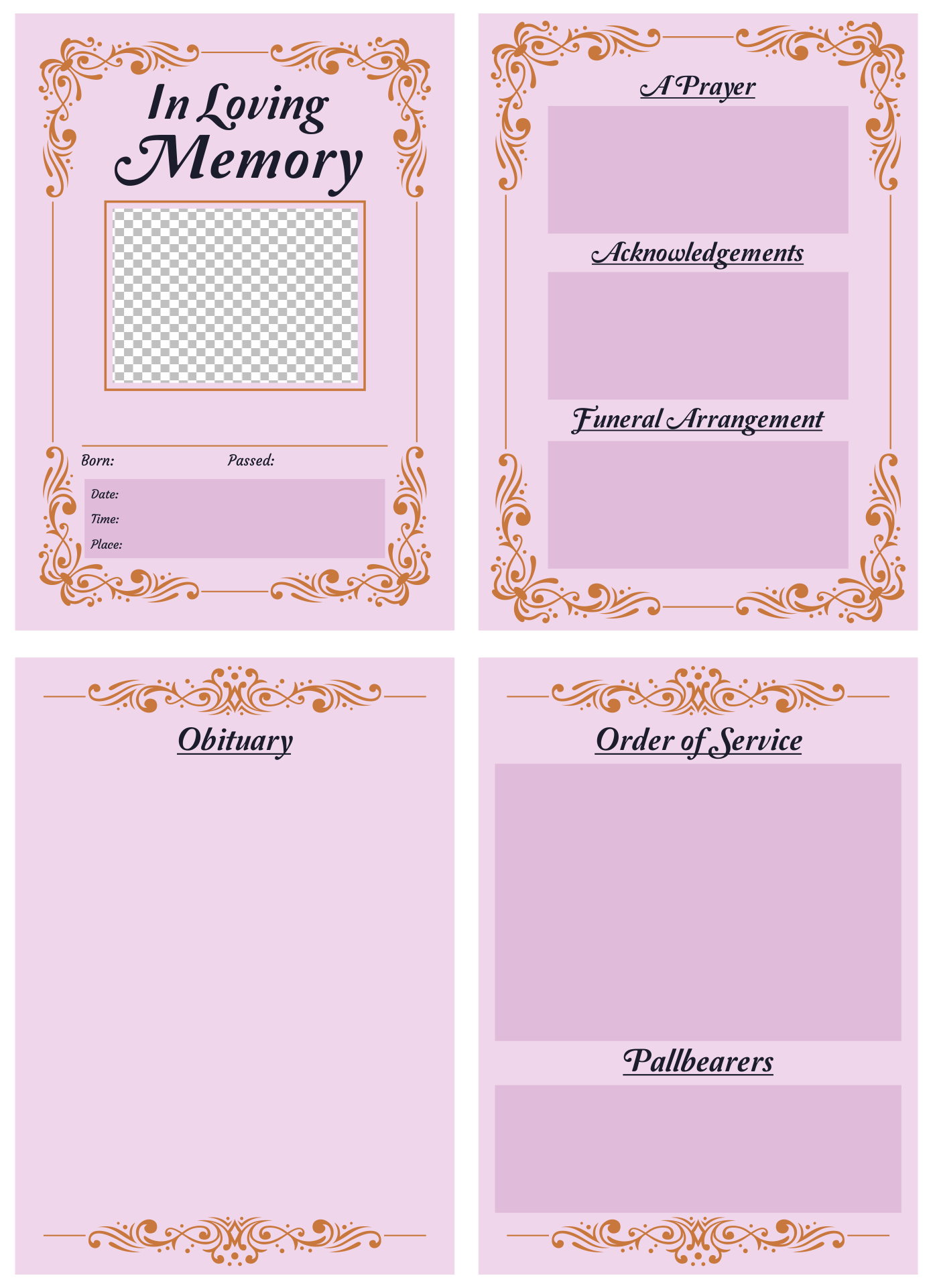  Printable Memorial Service Templates