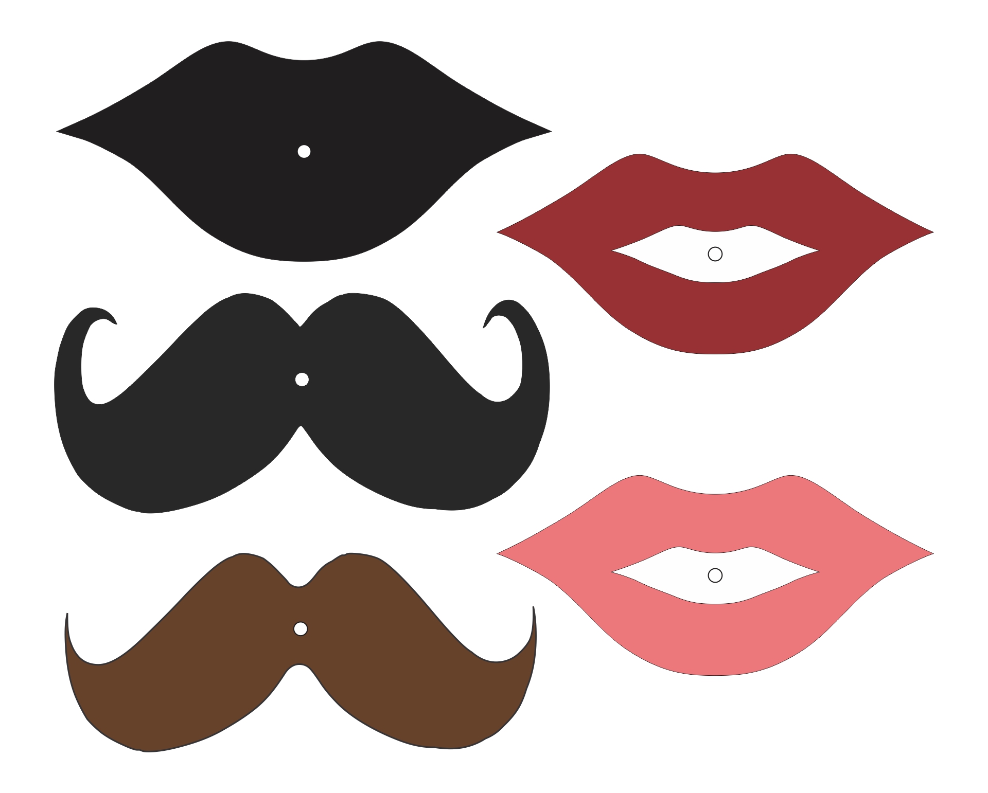 Printable Mustache and Lip Valentines