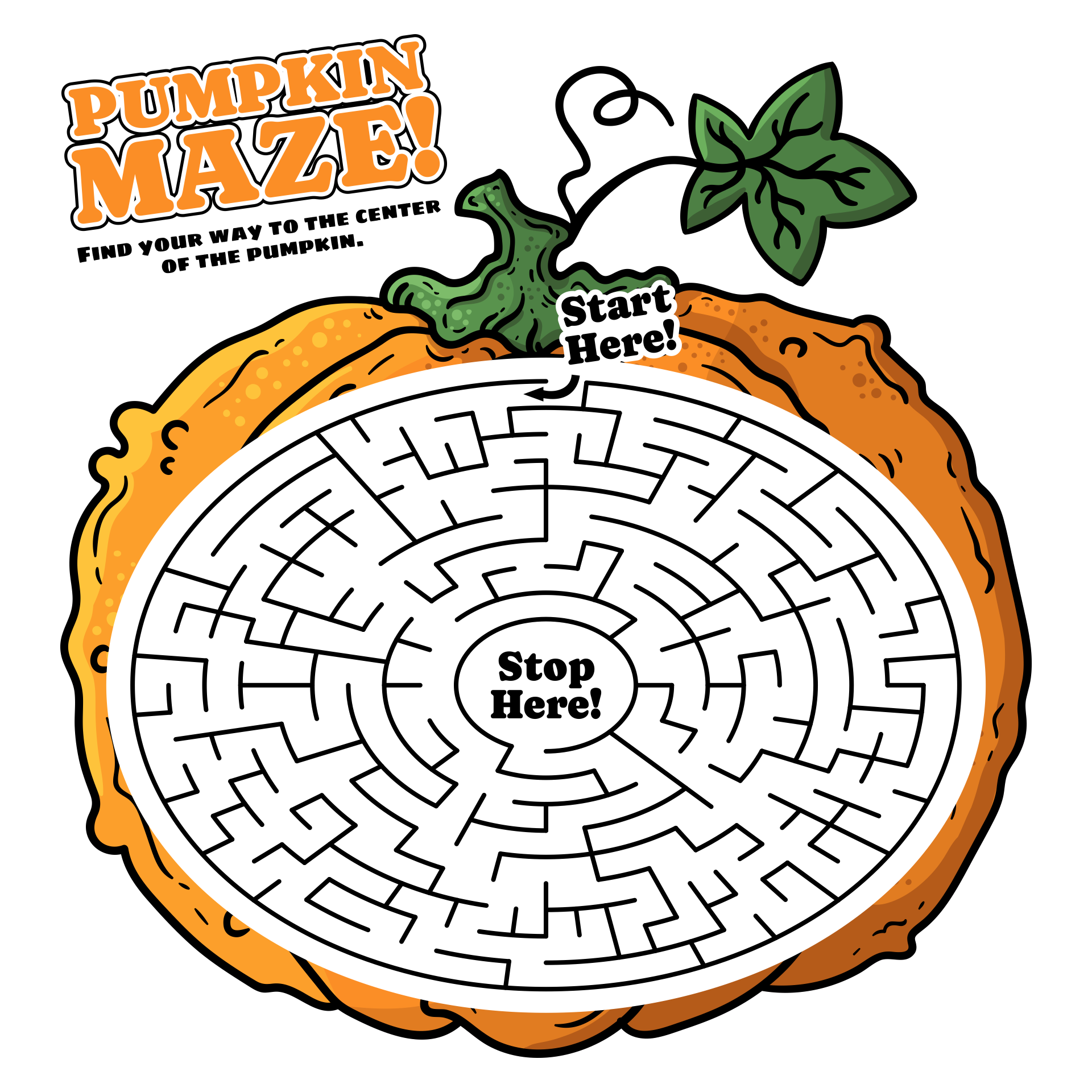 Maze  Printable Preschool Pumpkin