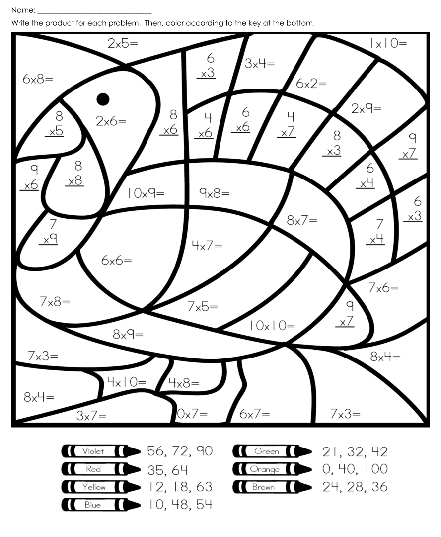 Free Printable Thanksgiving Math Sheets