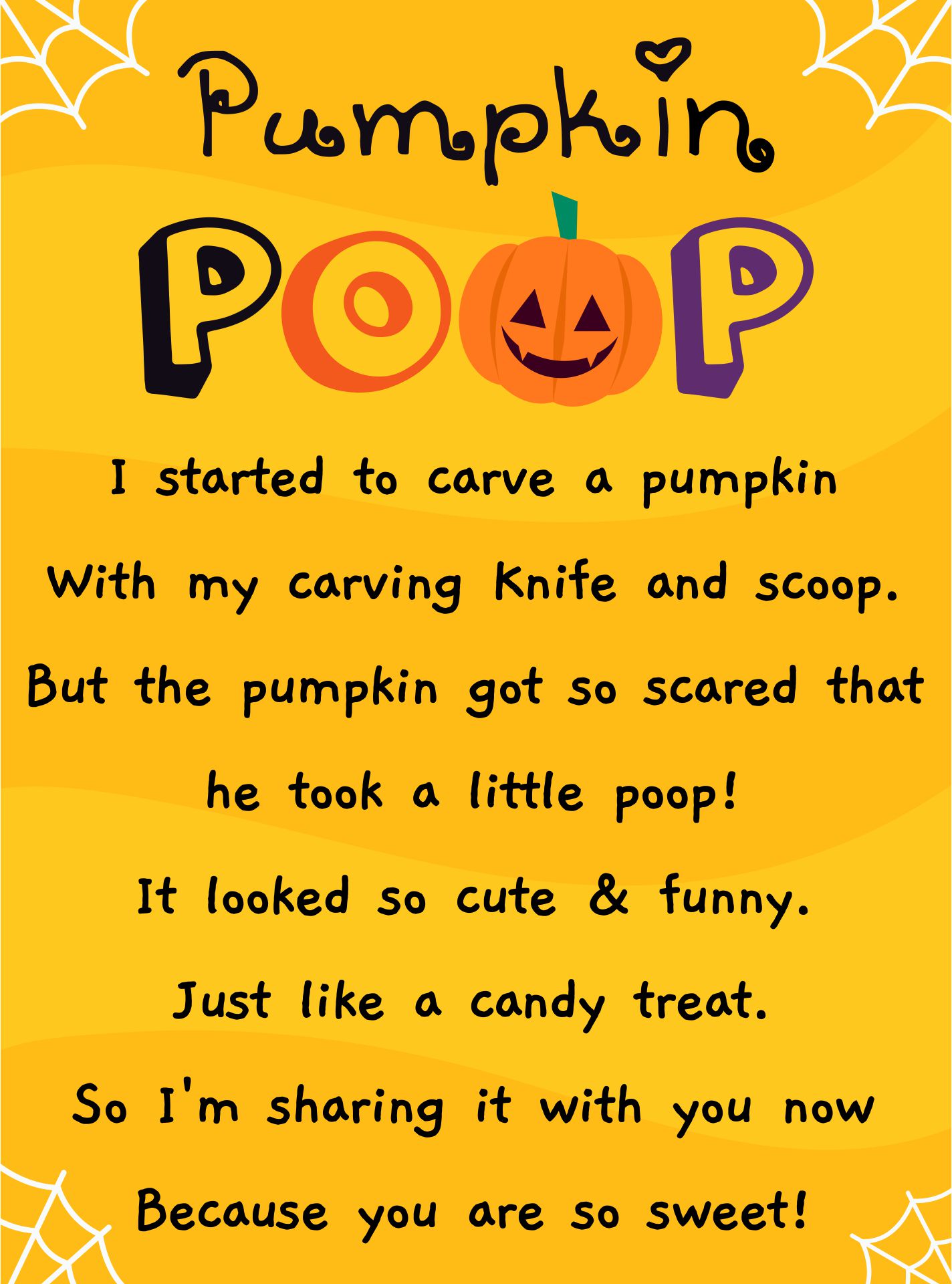  Printable Pumpkin Poop Poem