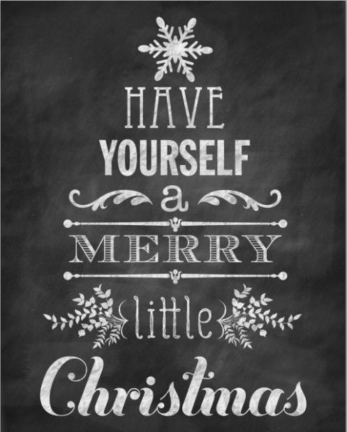 Have Yourself a Merry Little Christmas Chalkboard Printable
