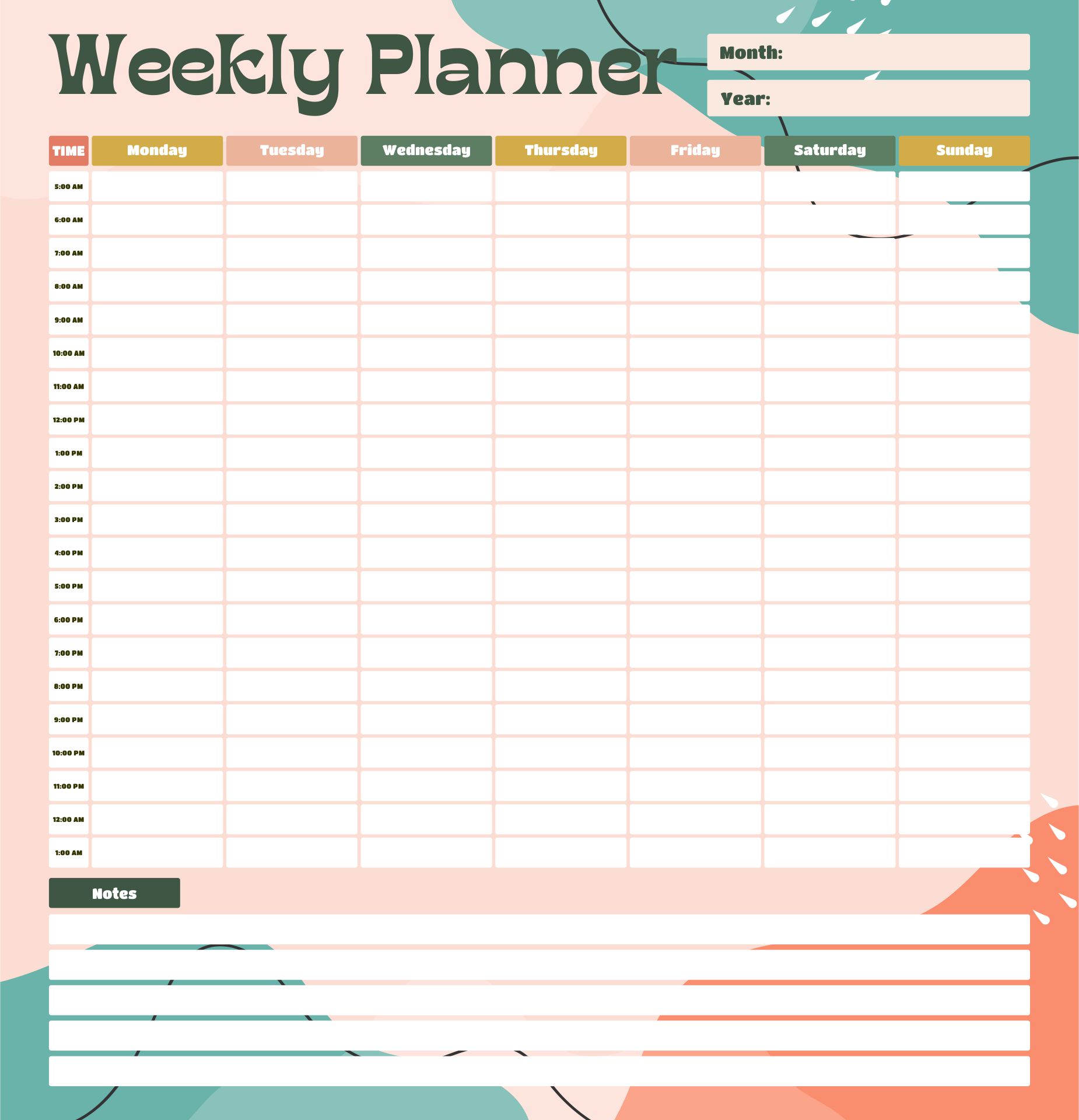 10 Best Hourly Day Planner Printable Pages PDF For Free At Printablee