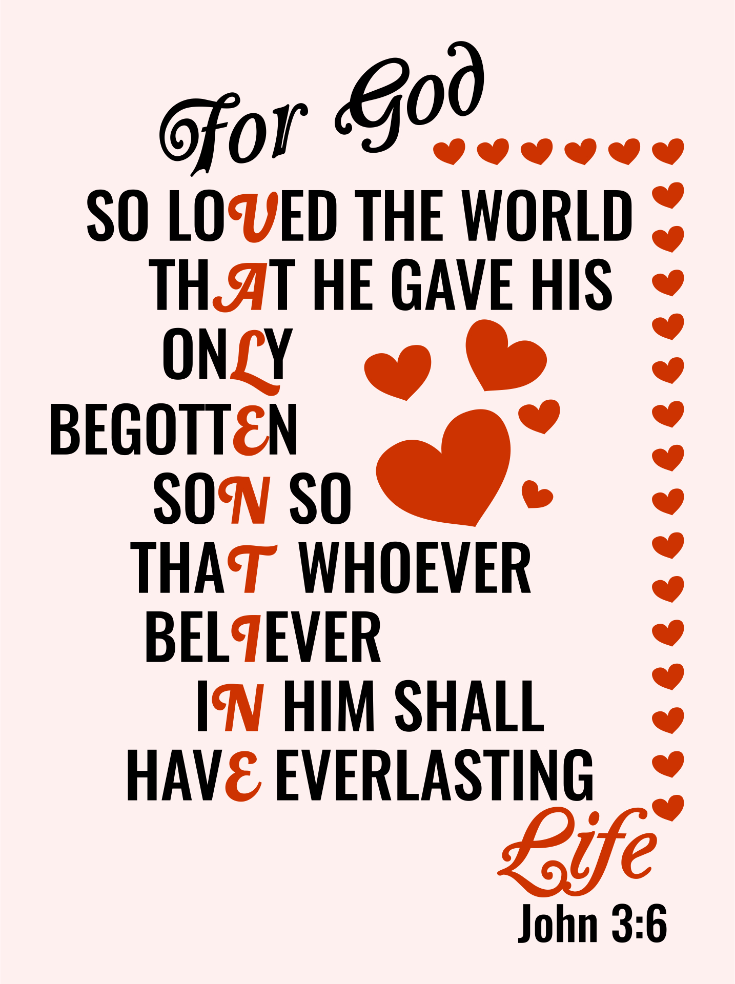 Free Printable John 3 16 Valentine