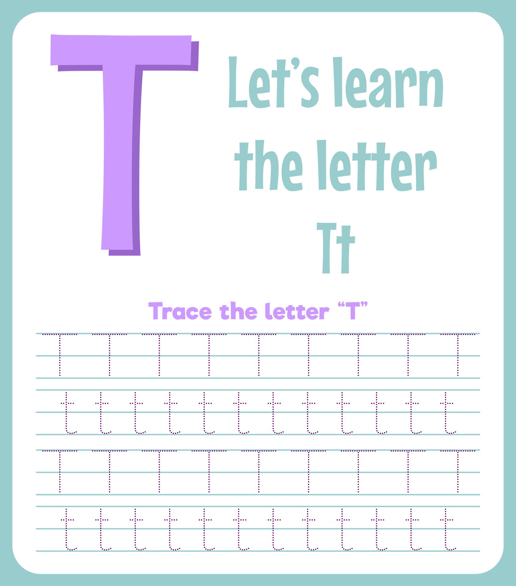 Letter T Worksheets Kindergarten