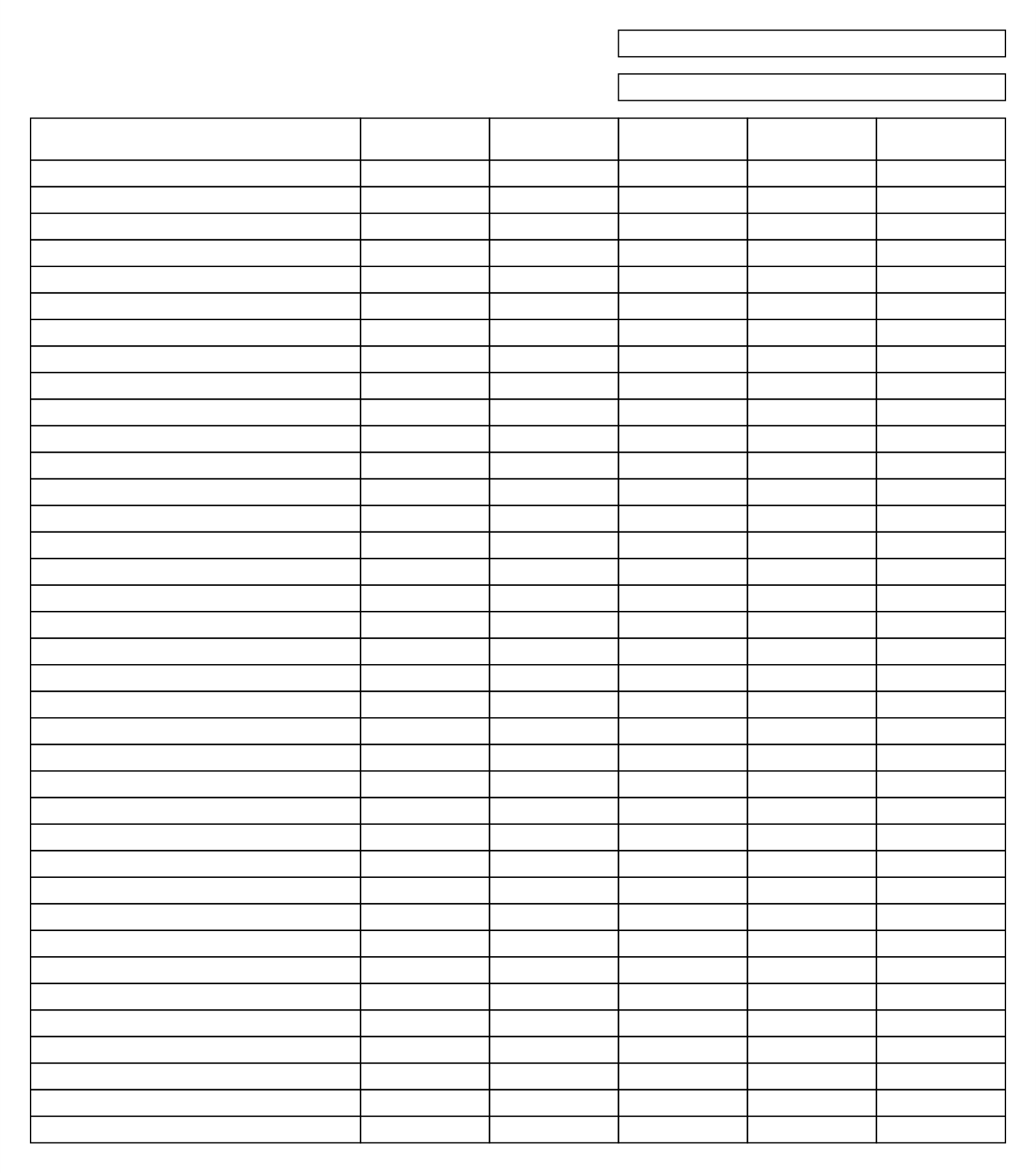 Printable Blank Chart with Lines