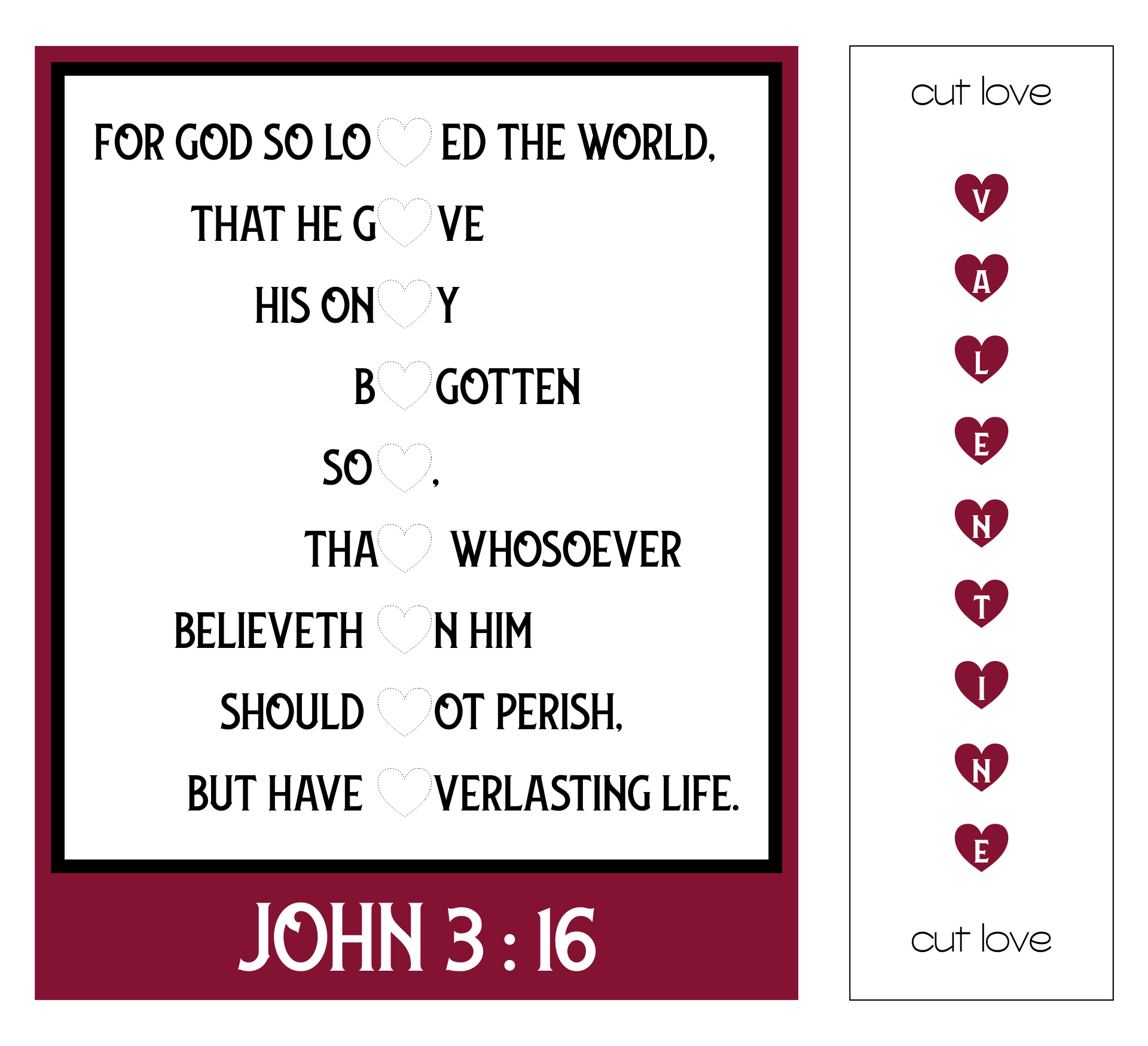 Printable John 3 16 Valentine Craft