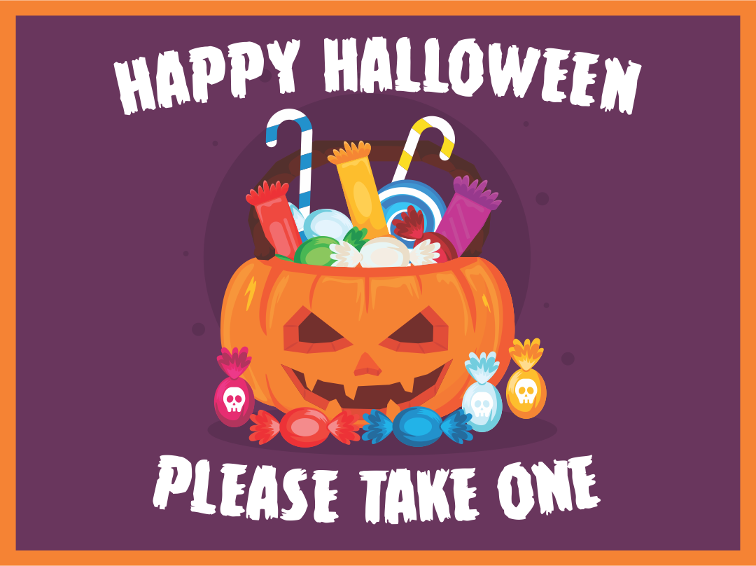 Printable Please Take One Halloween Sign