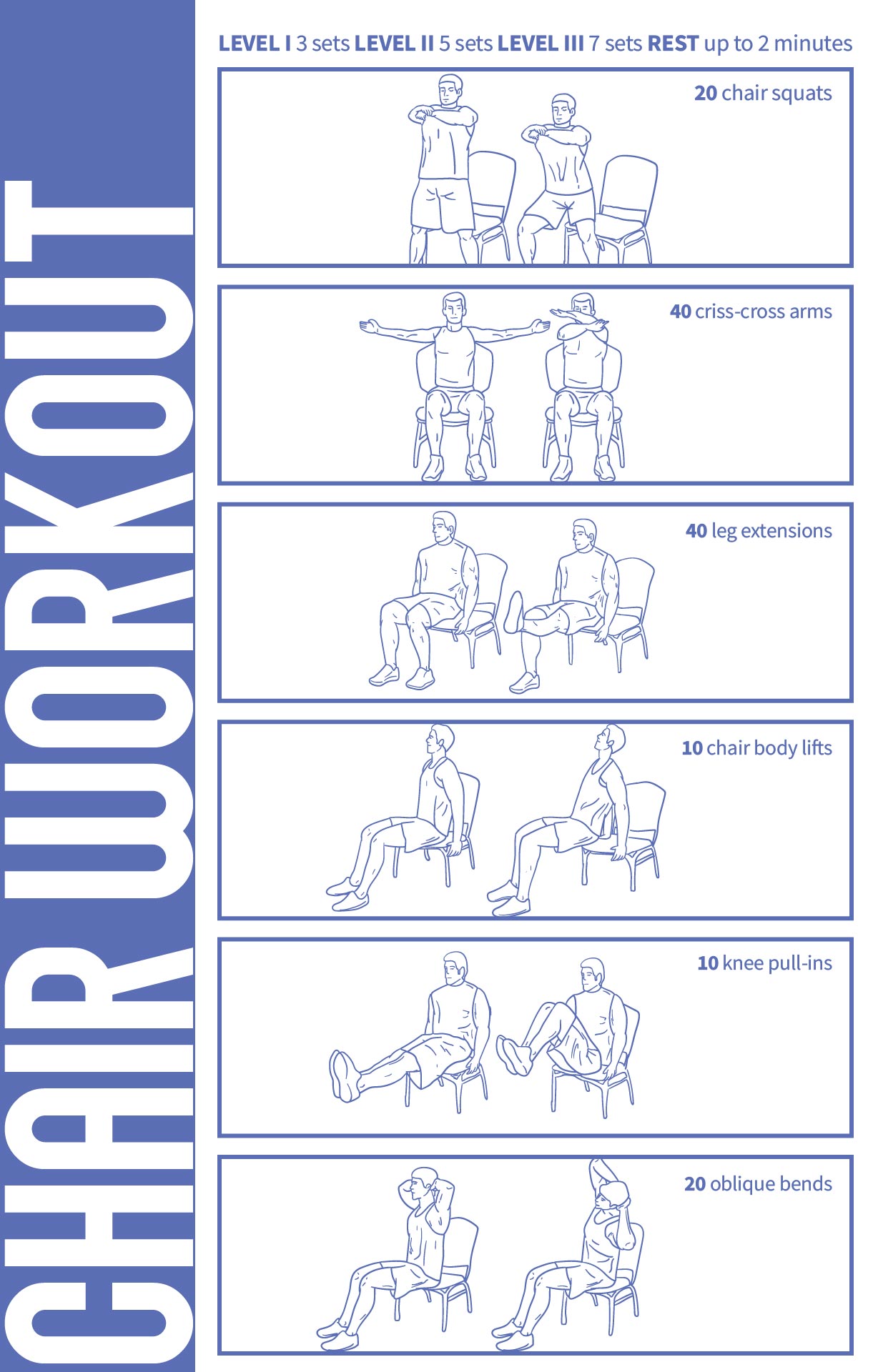 Seated Chair Exercises for Seniors Printable