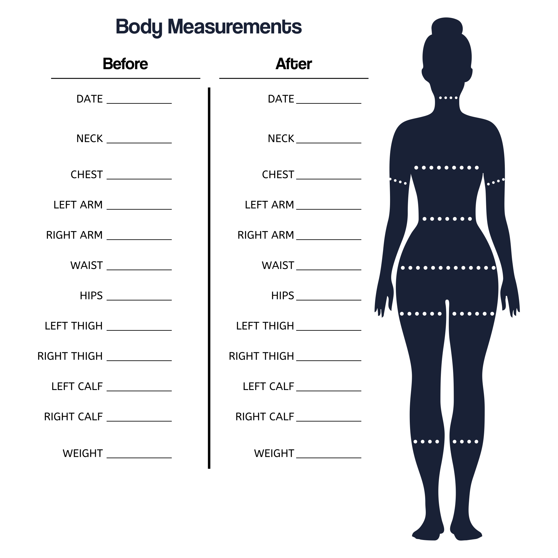 Body Measurement Tracker Printable Printable Word Searches