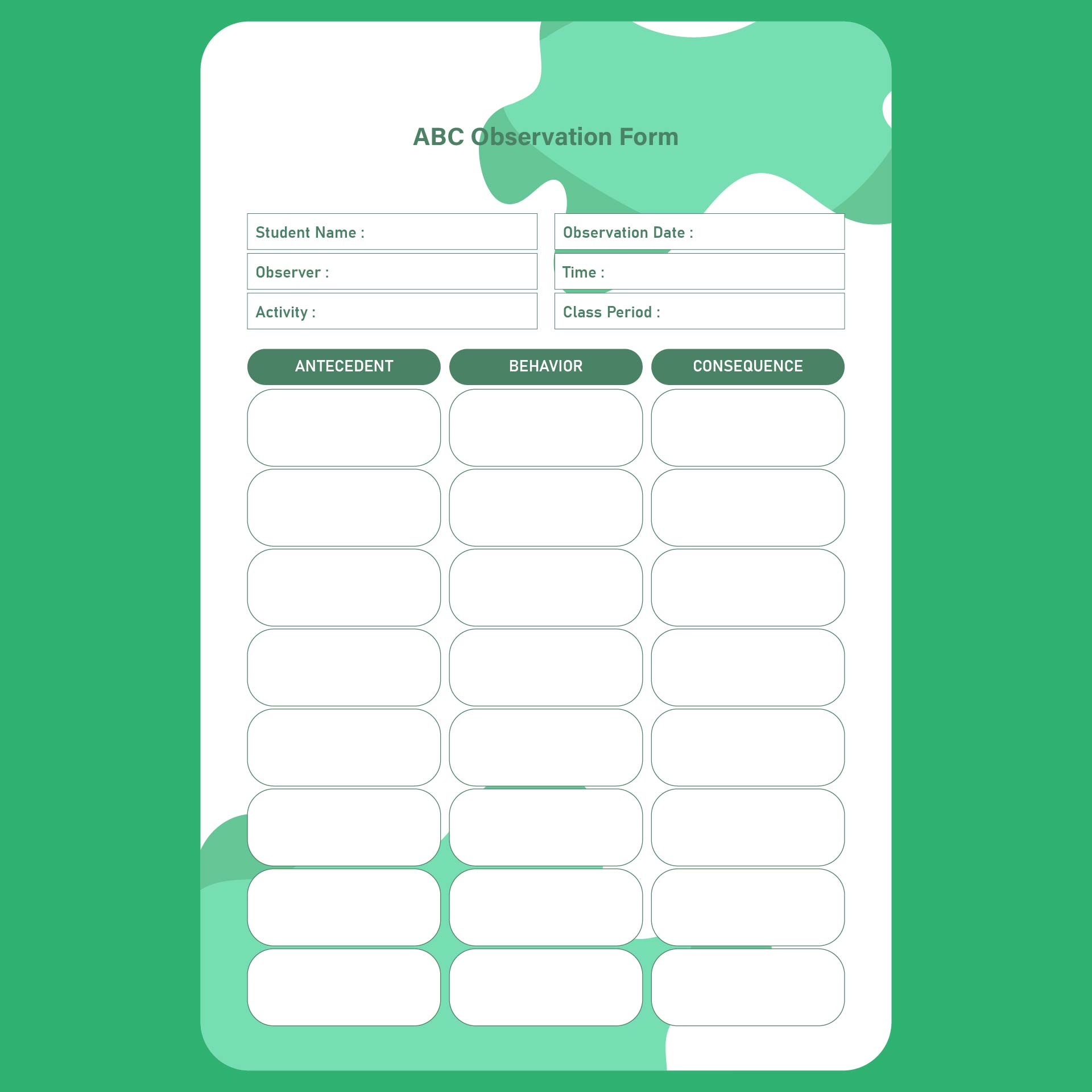 Observation Forms 10 Free PDF Printables Printablee